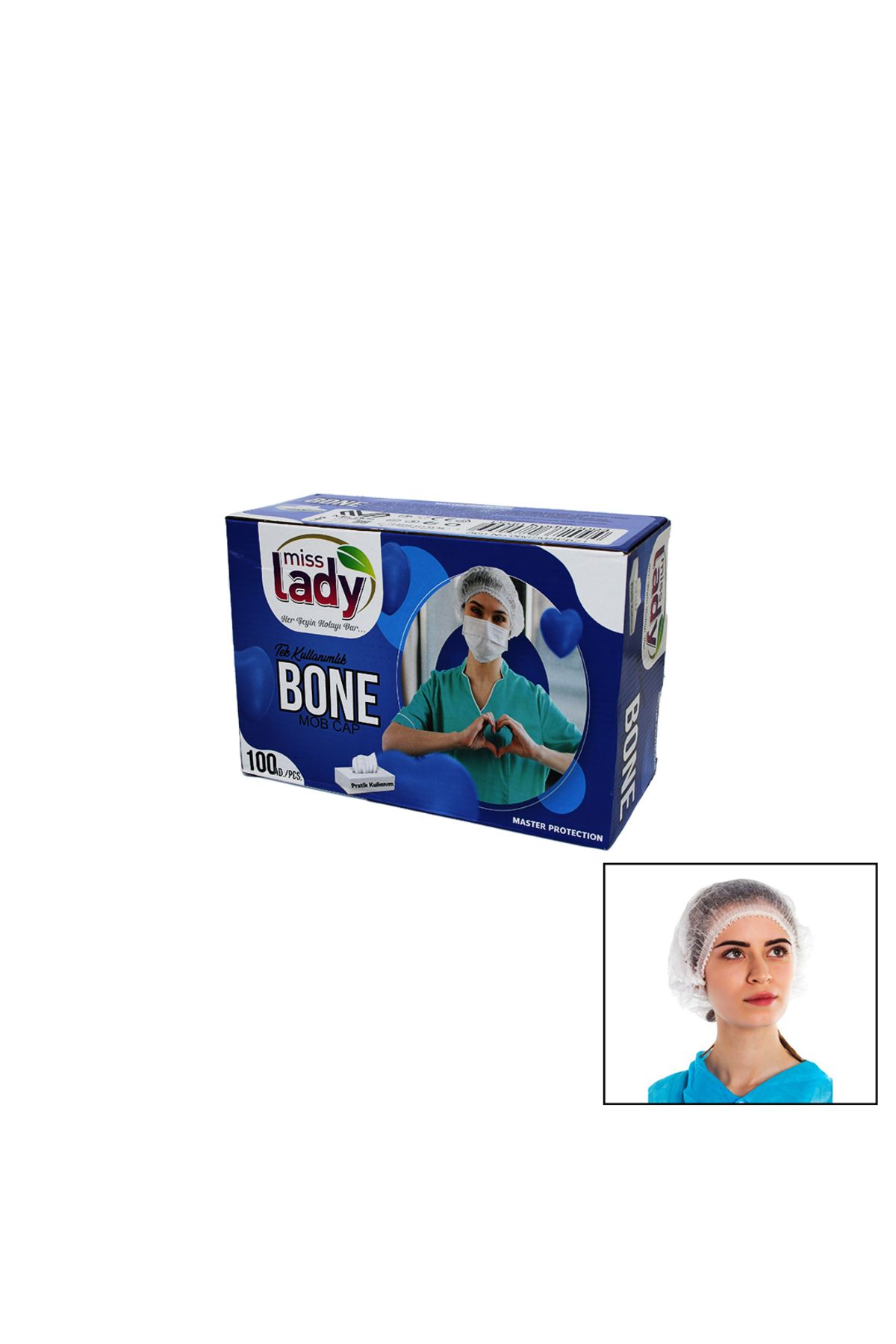 Zayla 100 PARÇA CERRAHİ - HİJYEN - AŞCI KAFA BONESİ (5165)
