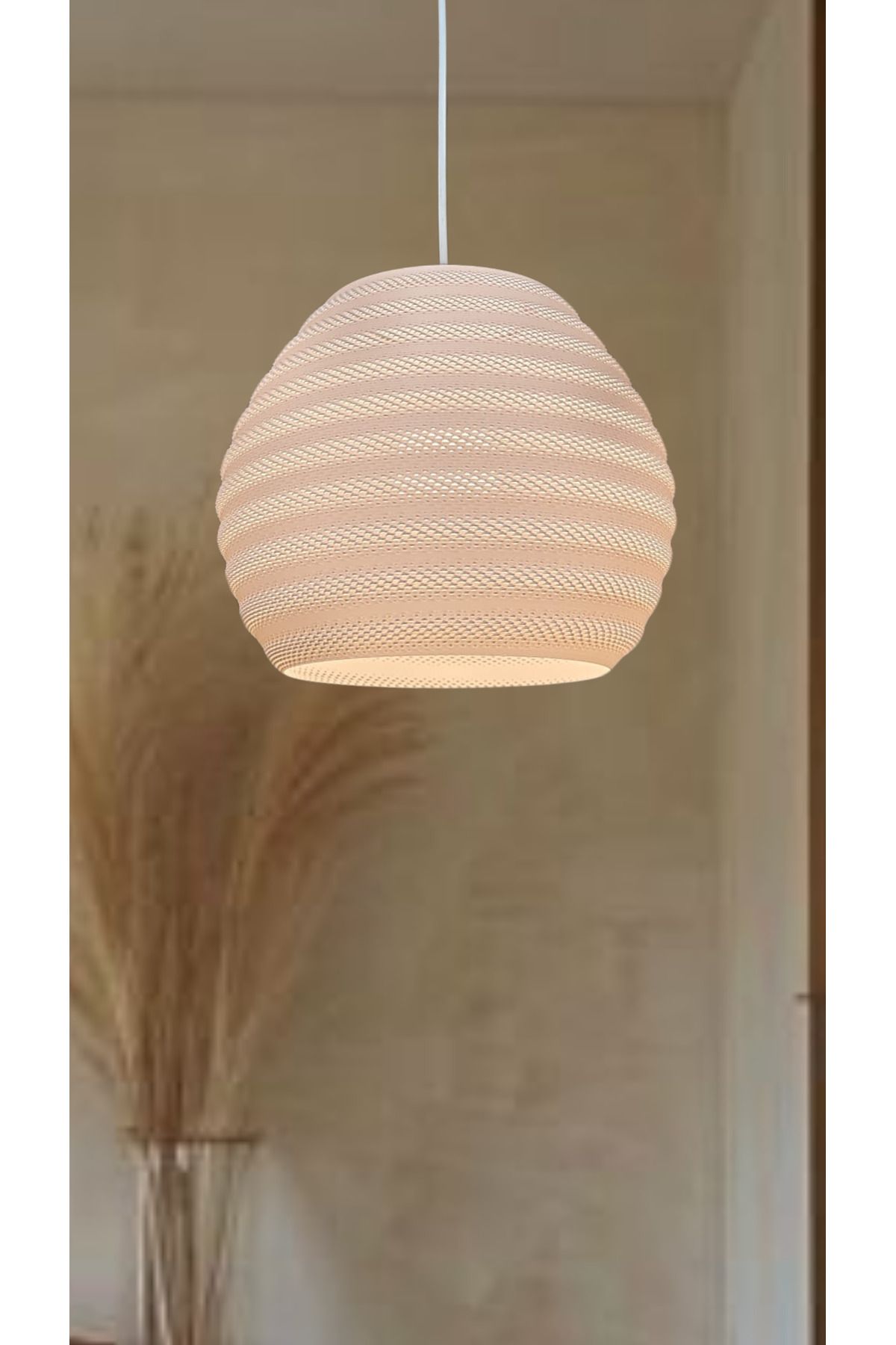 decory Hive Mesh Dokulu Modern Avize, Pinterest Tarzı Özel Tasarım Tekli Sarkıt Avize (Bioplastik) E27