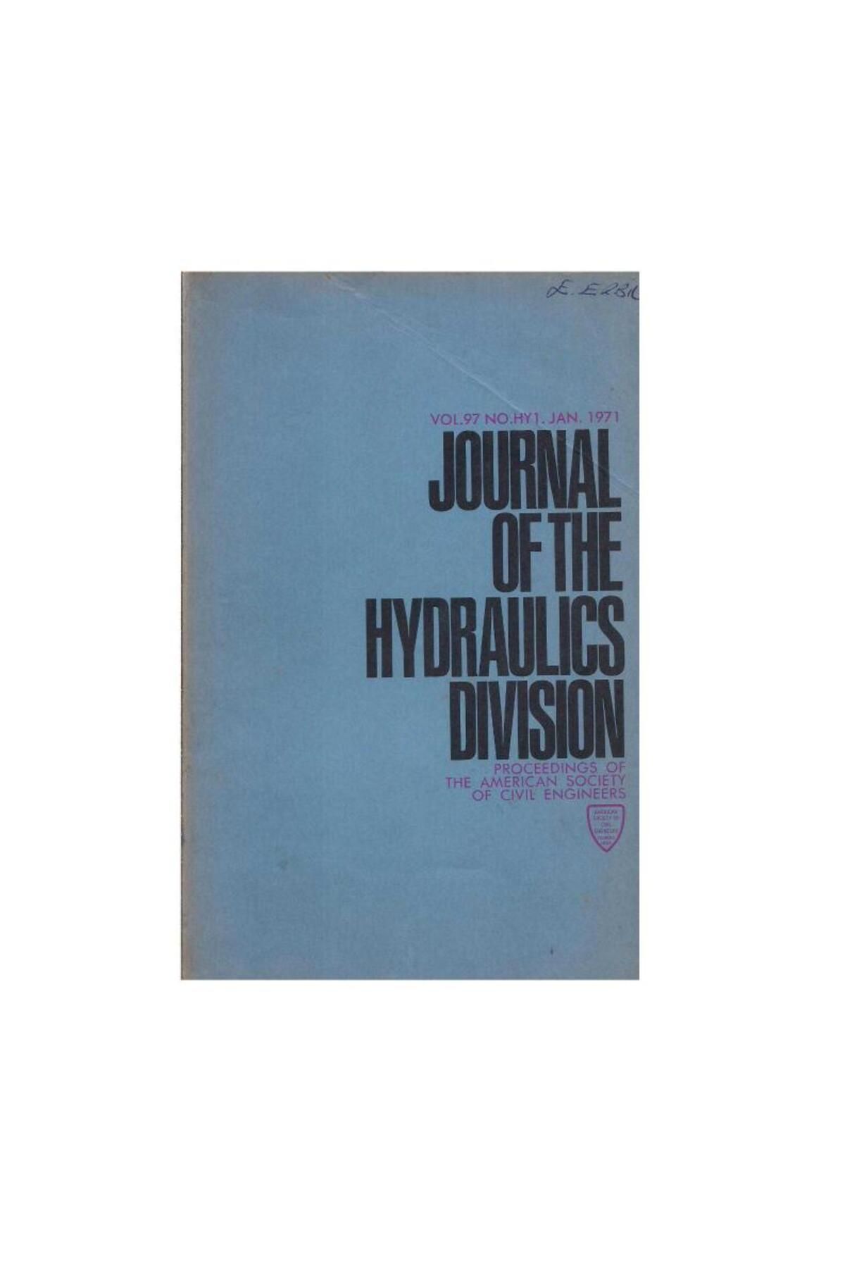 Türk Dil Kurumu Yayınları Journal of the HYDRAULICS Division - VOL.97 NO.HY1.JAN. - 1971