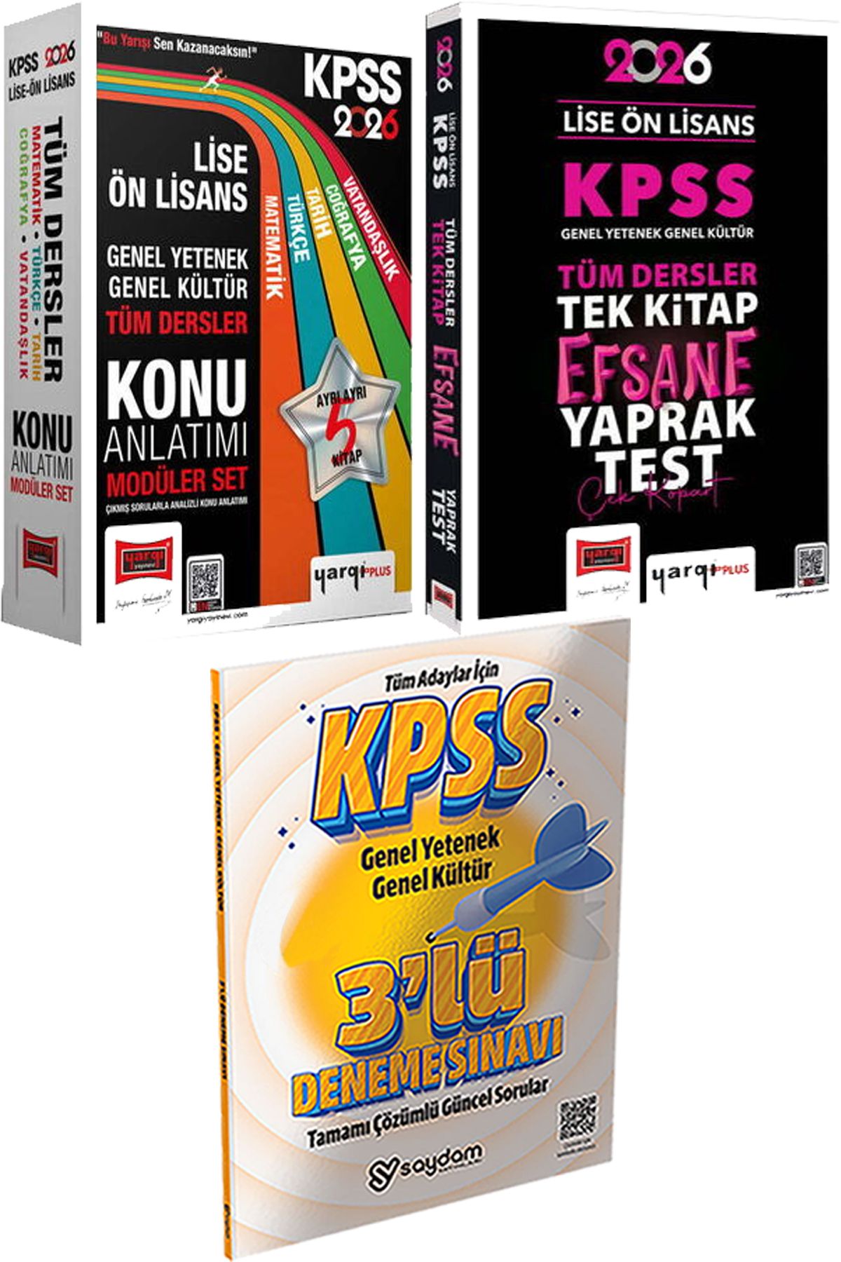 Yargı Yayınları 2026 KPSS Lise Ön Lisans Konu Modüler - Tek Kitap Efsane Çek Kopart Yaprak Test + 3lü Deneme