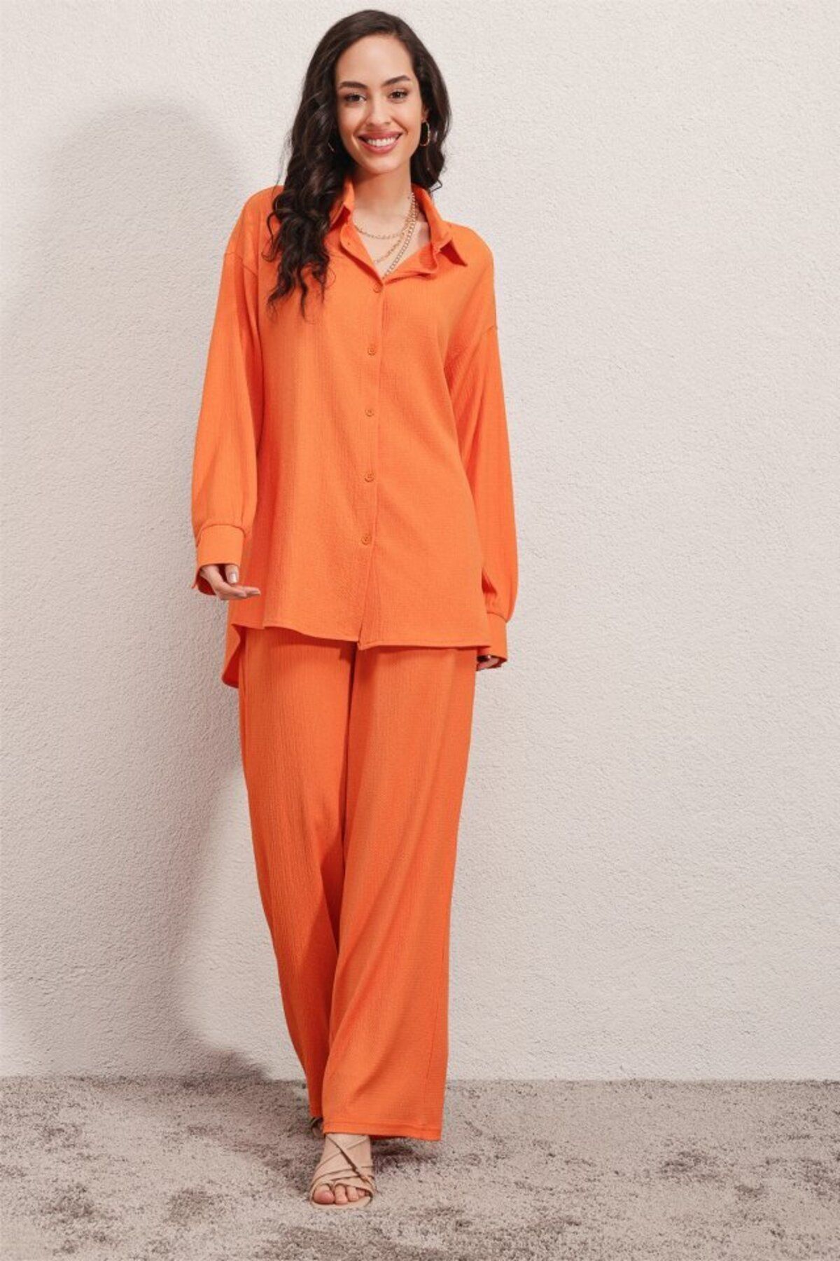 D&M Life Collection 5858 Örme İkili Takım - Turuncu - 38