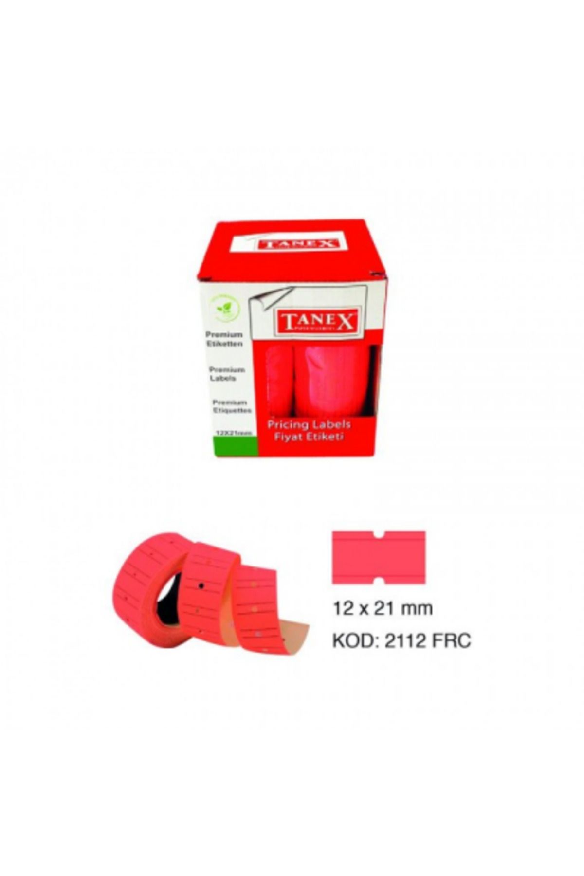 KutuluStore KIRMIZI FİYAT ETİKETİ 12X21MM (5168)