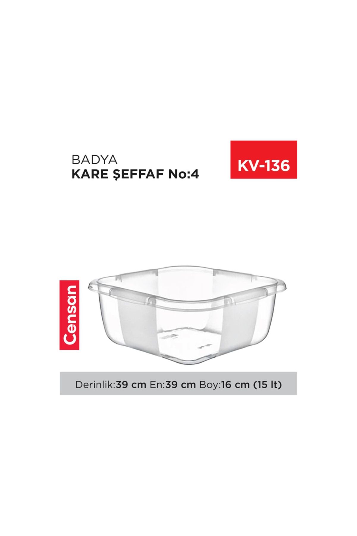 maarketim Kare Şeffaf Badya 1 Adet 4 No