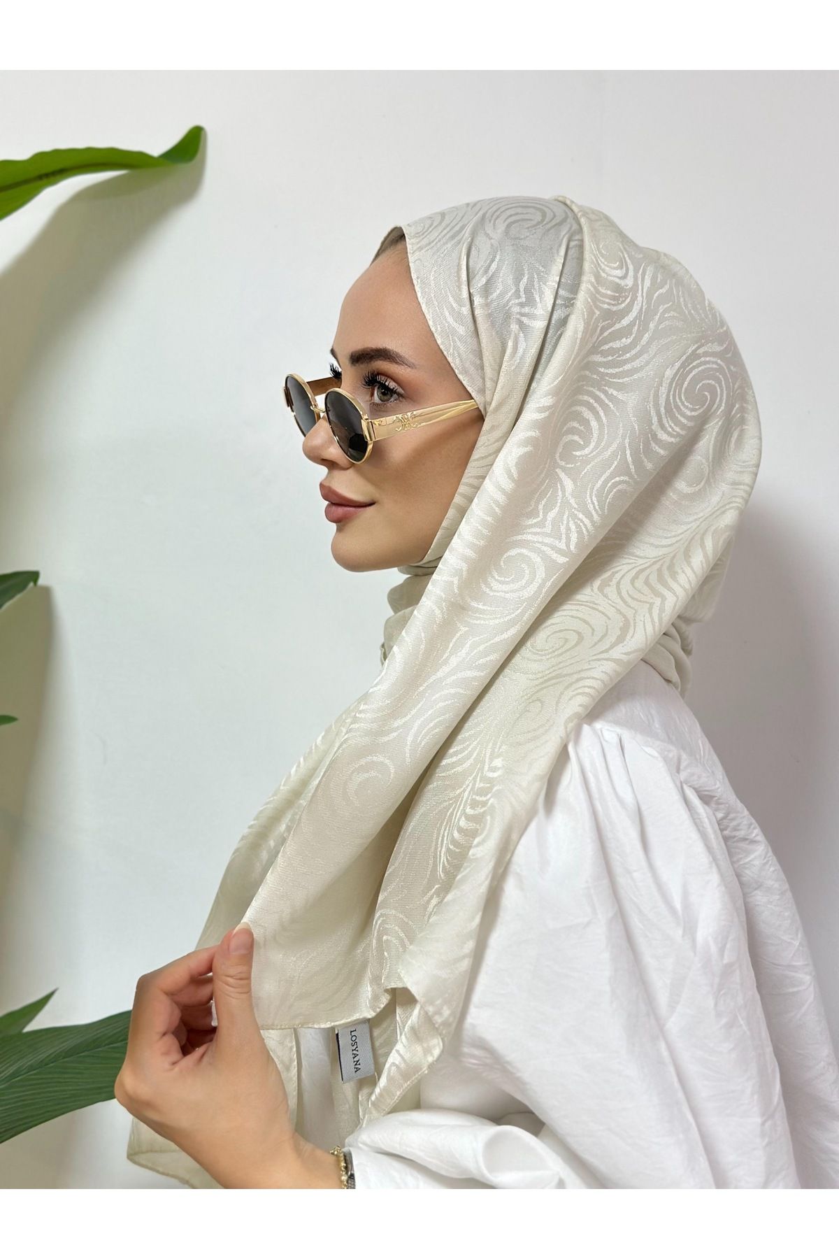 Pull Scarfs Shine İsabella Desen - Krem