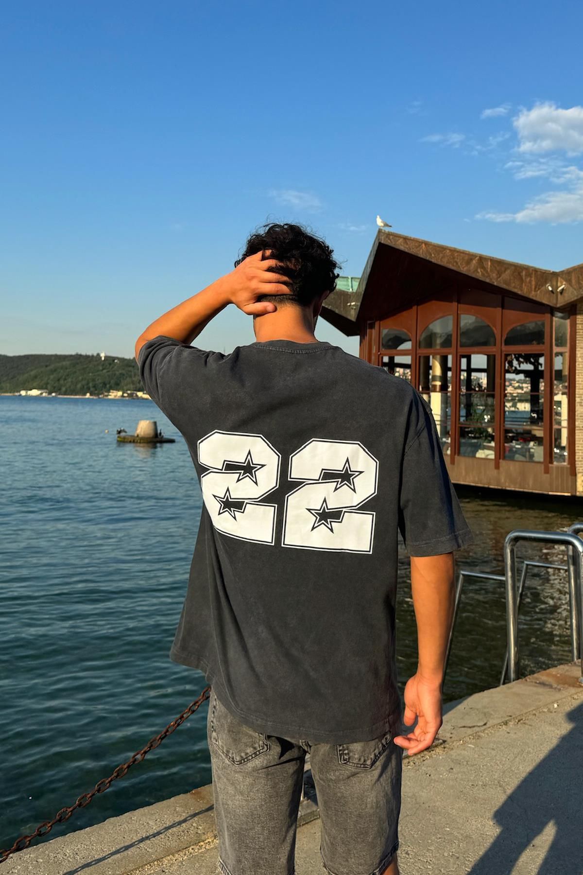 Flaw Wear Yıkamalı Twenty Two Baskılı Tişört
