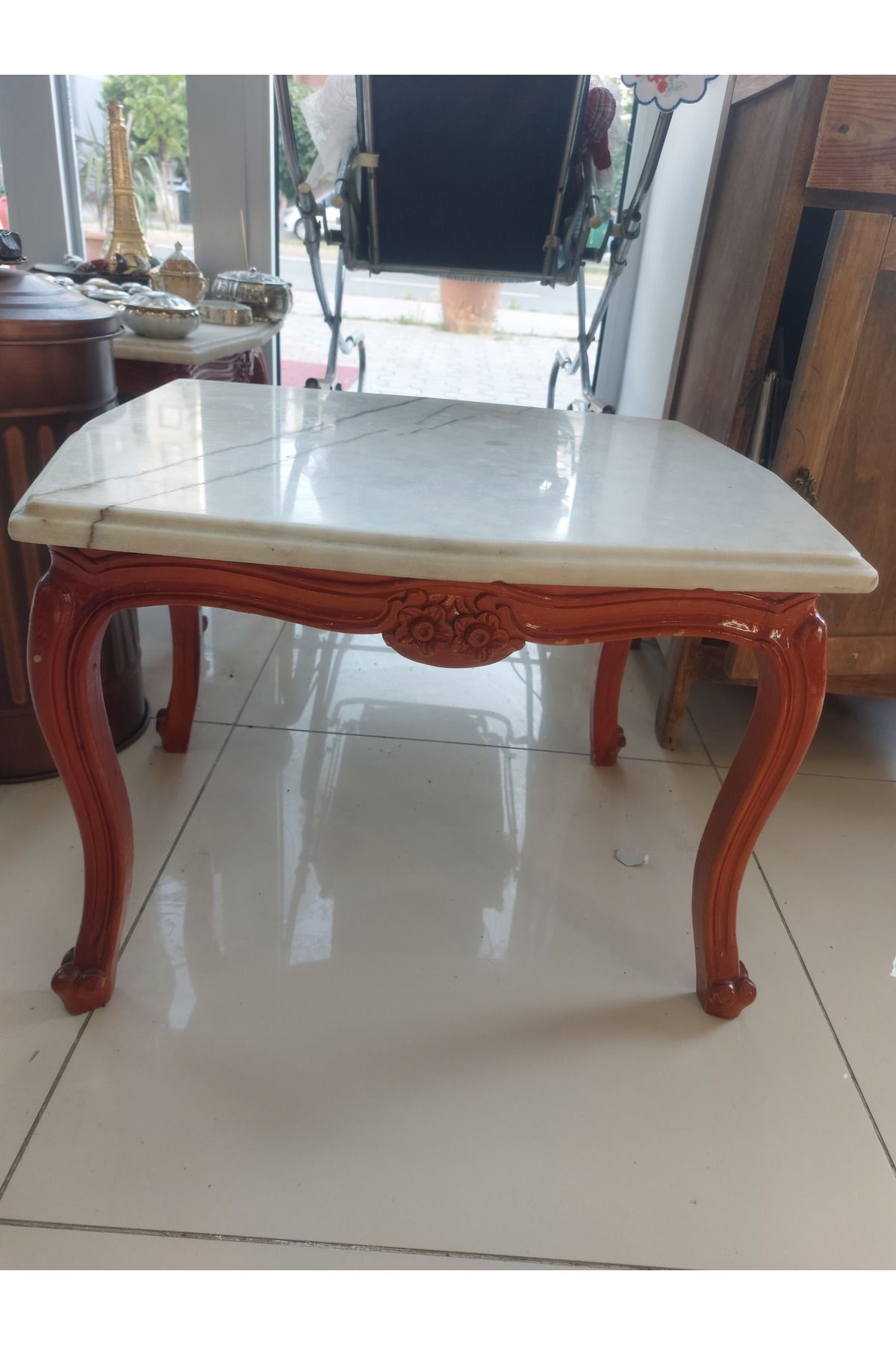 Dedemin Antikaları Antika Vintage Mermer Sehpa