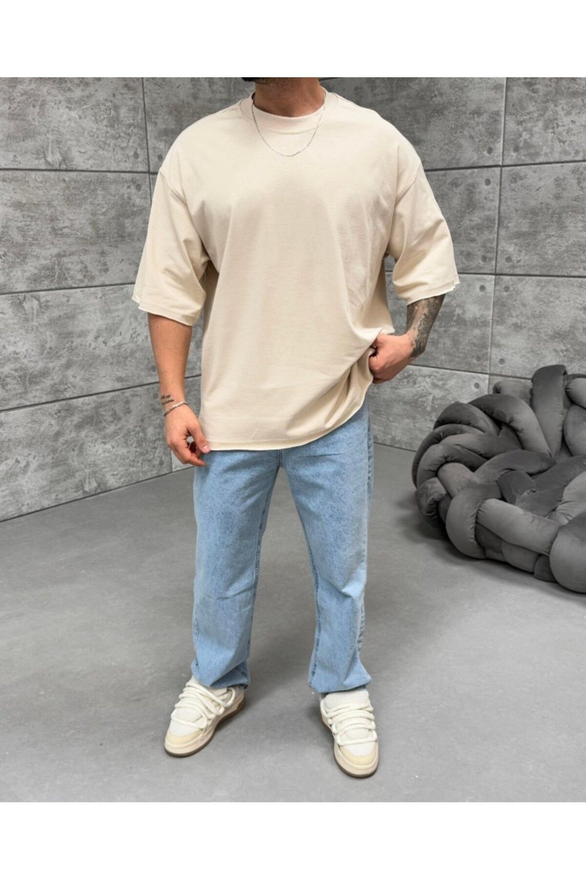 SCSARVİN Düz Compak Oversize T-Shirt PNC
