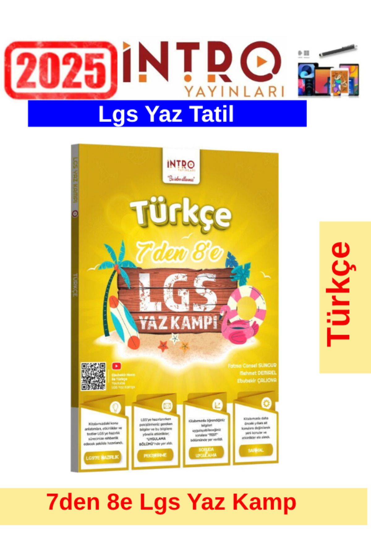 Ens Yayıncılık İntro Yayınları 8.Sınıf LGS Kamp Türkçe Yaz Tatil Kamp Seti+Kalem