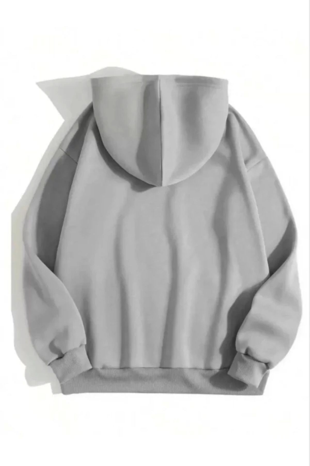 ZORM Pamuklu Unisex Gri Kapşonlu Sweatshirt