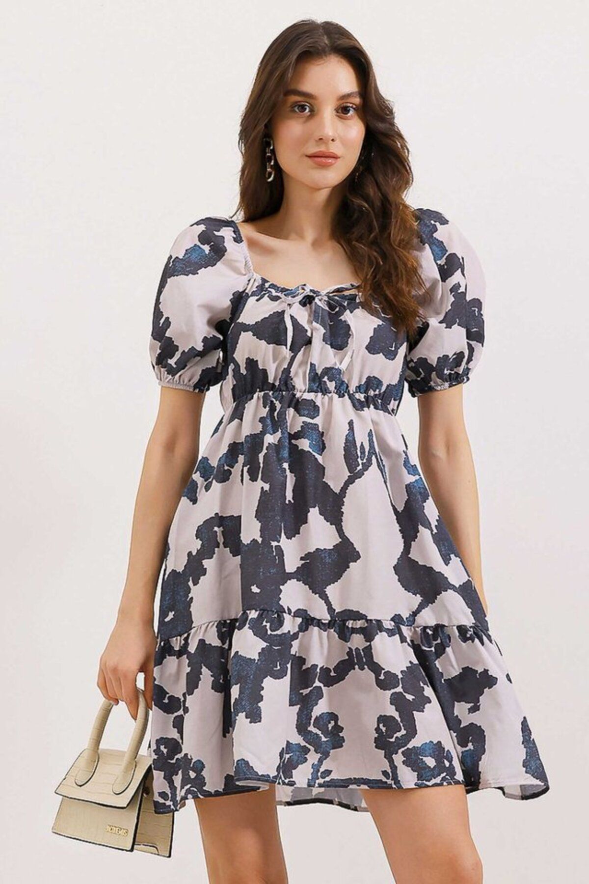 D&M Life Collection 2351 Kloş Poplin Elbise - D. Siyah - 42