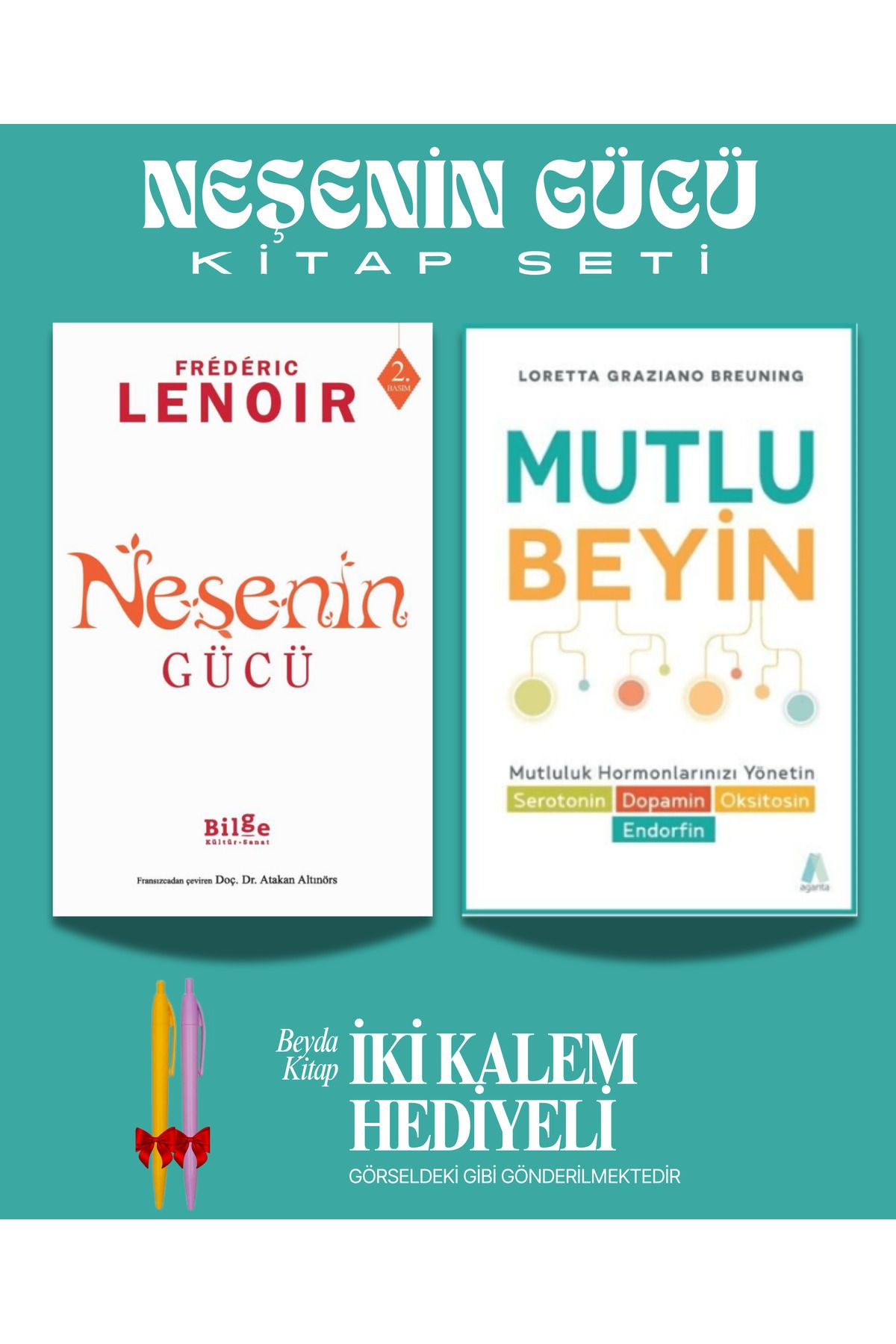Bilge Kültür Sanat Neşenin Gücü - Mutlu Beyin - Kitap - İki Kalem Hediyeli