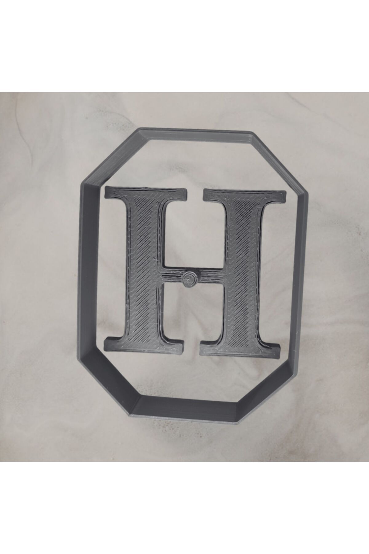 Biçim Vadisi H Harfi Kurabiye Kalıbı - Alfabe Serisi - H Harfli Kil Kalıbı Gri Plastik 6.5x5 cm