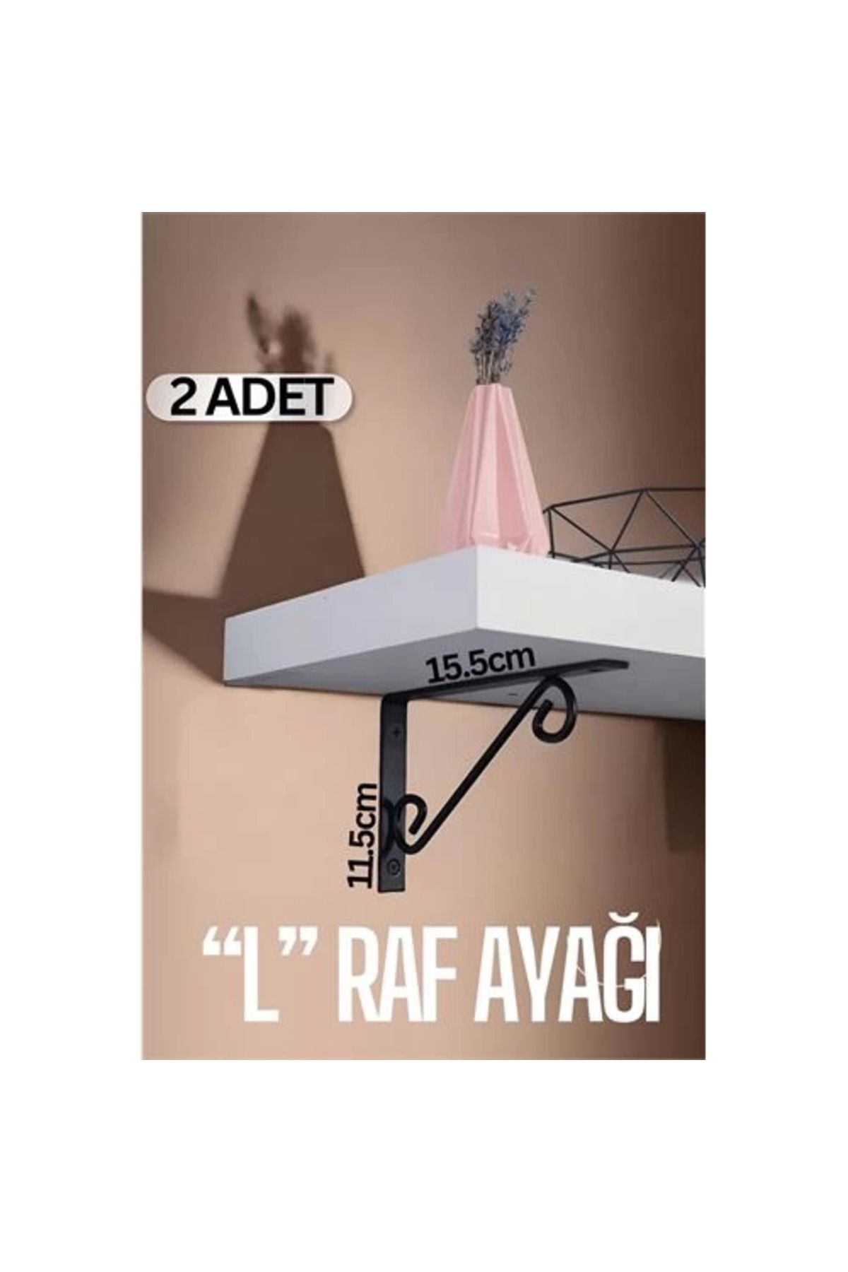 Omarı Dekoratif Raf Destekleri - Ferforje L Raf Altı Ayağı 2 Adet