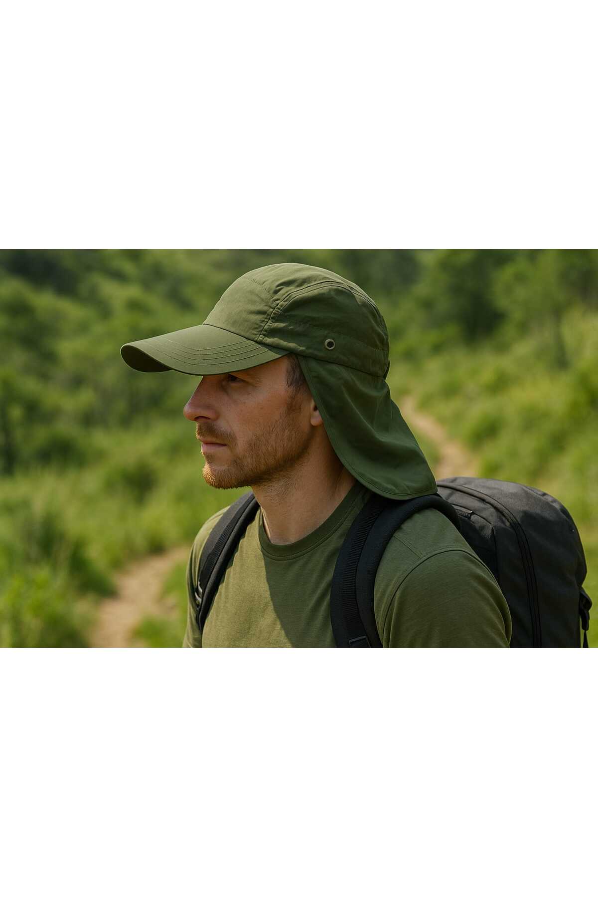 WOHOME Arkadan Perdeli Lejyoner Cap Şapka Unisex Şapka görsel 2