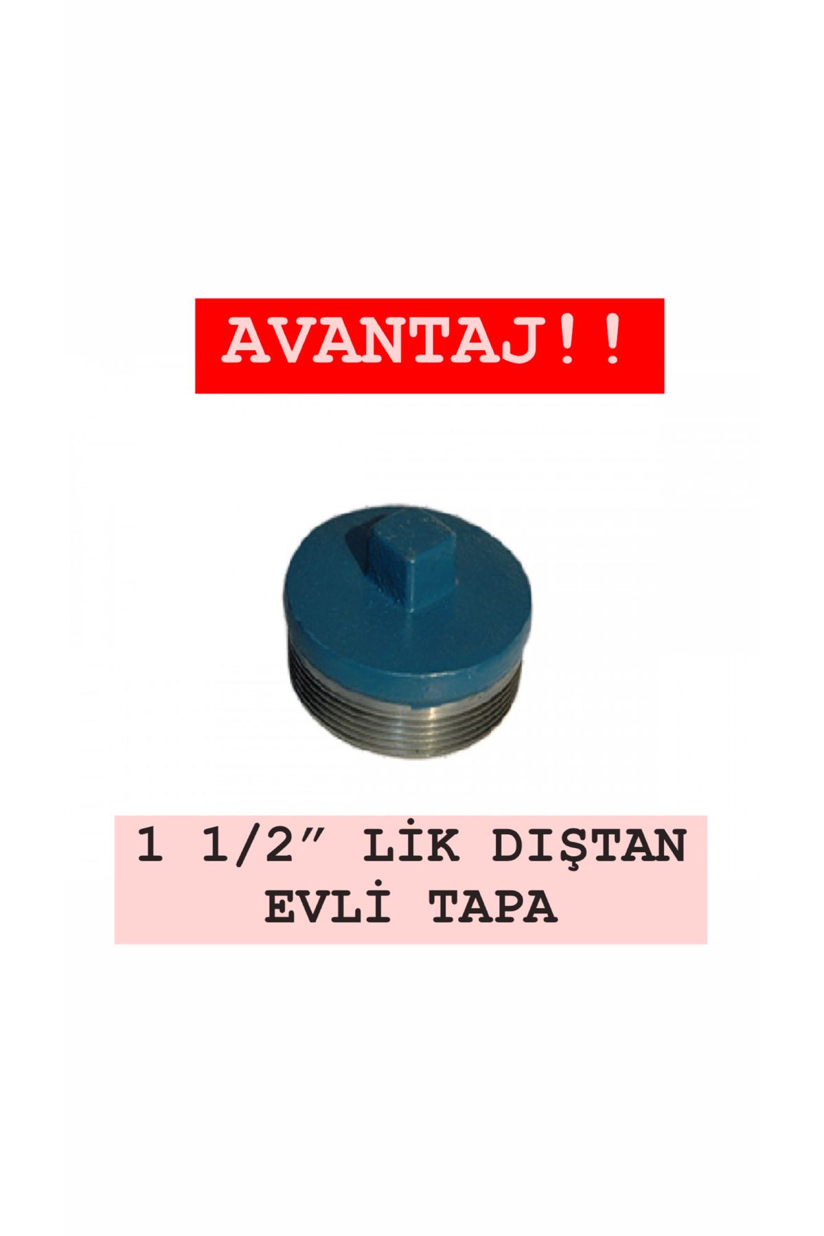 SFS 1 1/2" Döküm Körtapa | Dış Dişli (Evli) Metal Kapak | Tarım ve Bahçe Sulama Uyumlu
