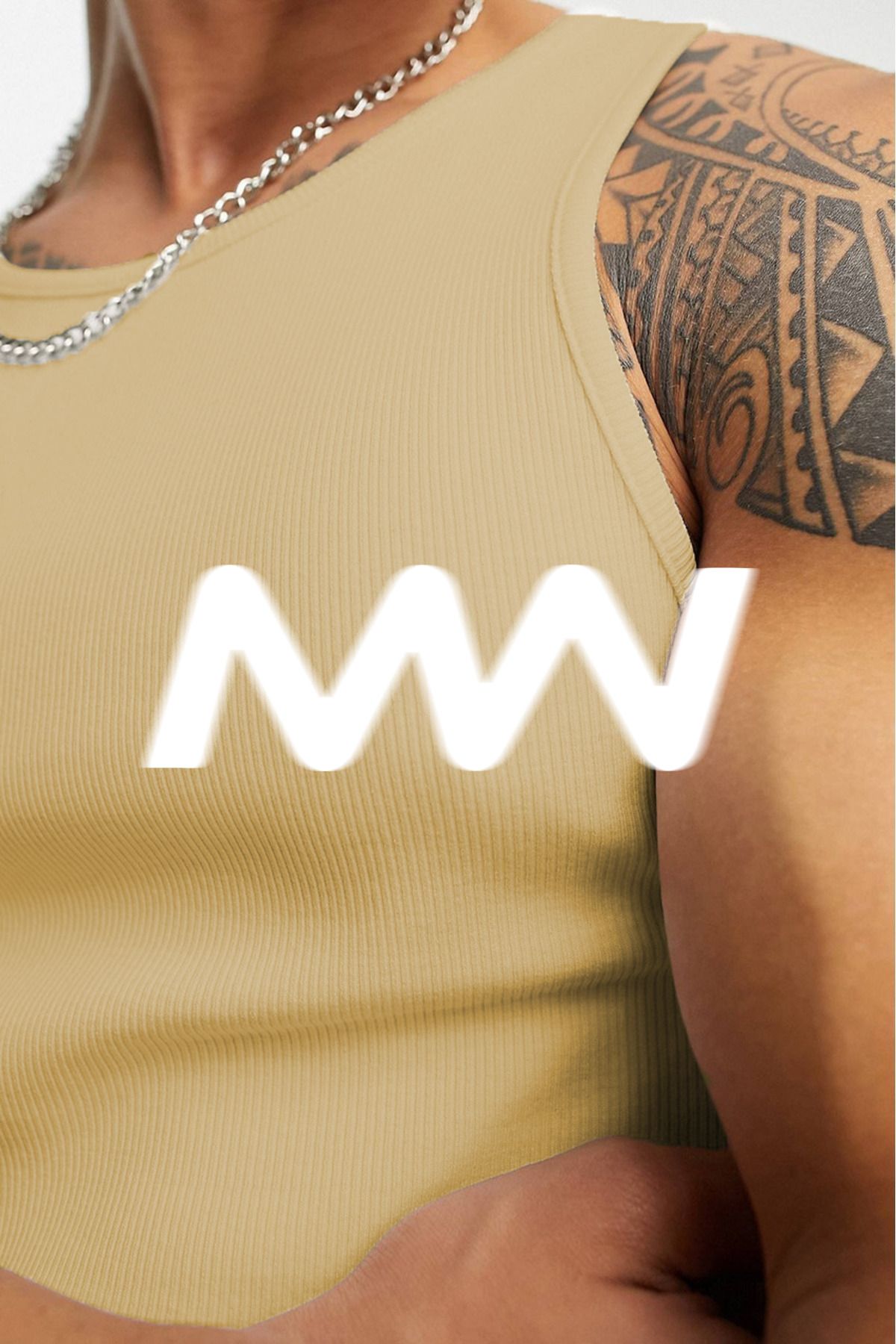 Massimiliano&Vinci Erkek Halter Yaka Fitness Sportwear Fitilli Kolsuz Tişört Atlet TANK TOP