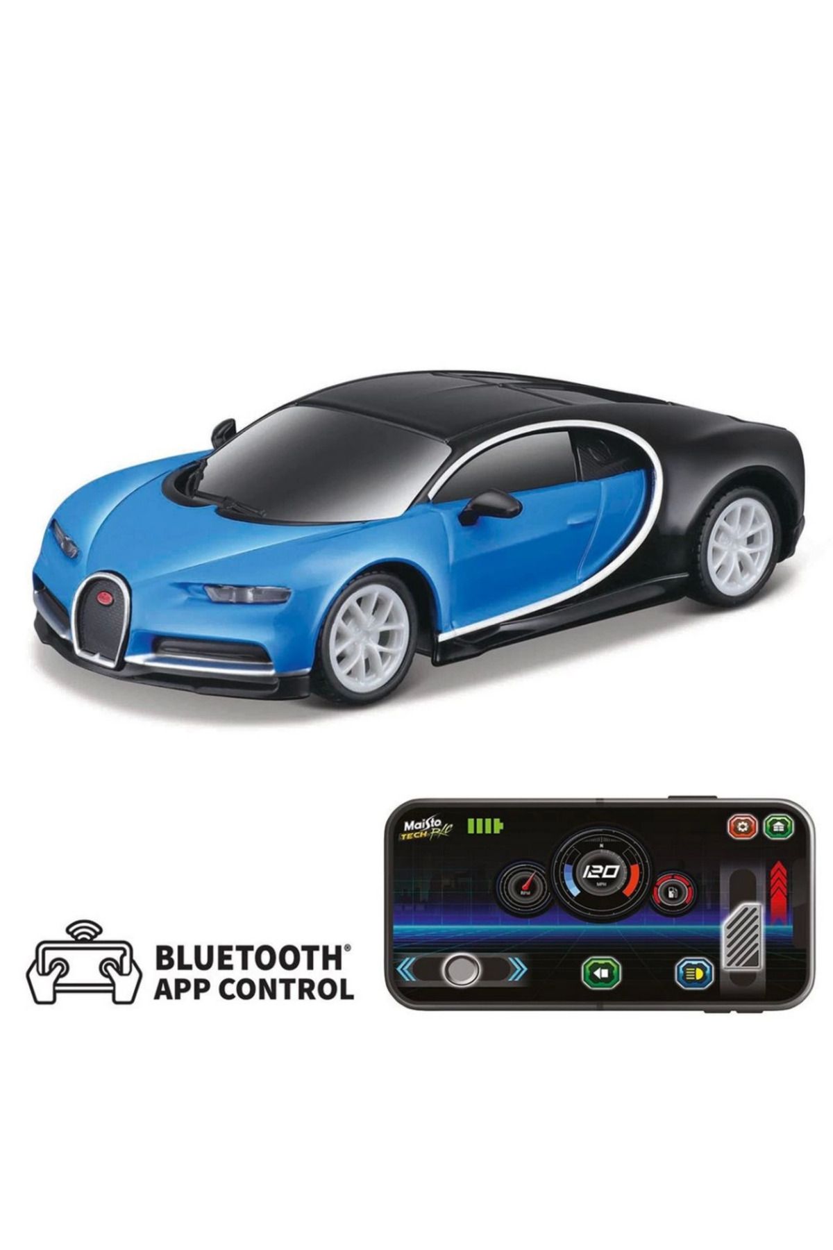 NW NessiWorld Nessiworld Maisto 1:41 APP Control Kumandalı Metal Araba Bugatti Chiron 20