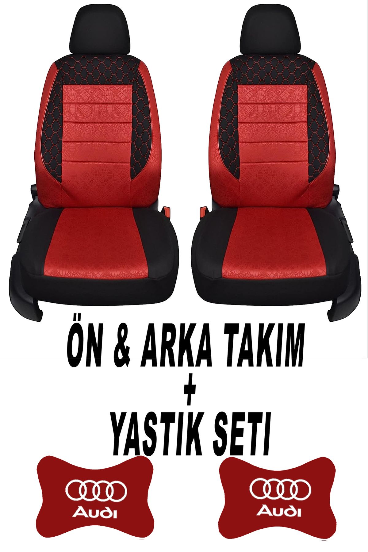 1araba1ev Oto Koltuk Kılıfı Audi Ön Arka Takım + 2 Adet Boyun Yastığı Seti