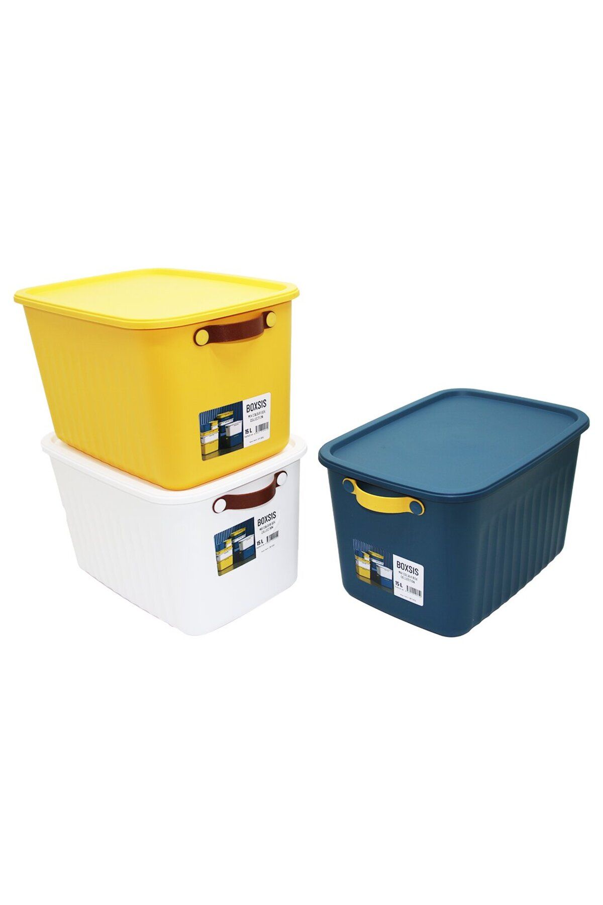 Findit 15LT 35X25X22CM RENKLİ ORGANİZER KAPAKLI KUTU PLASTİK (2818)