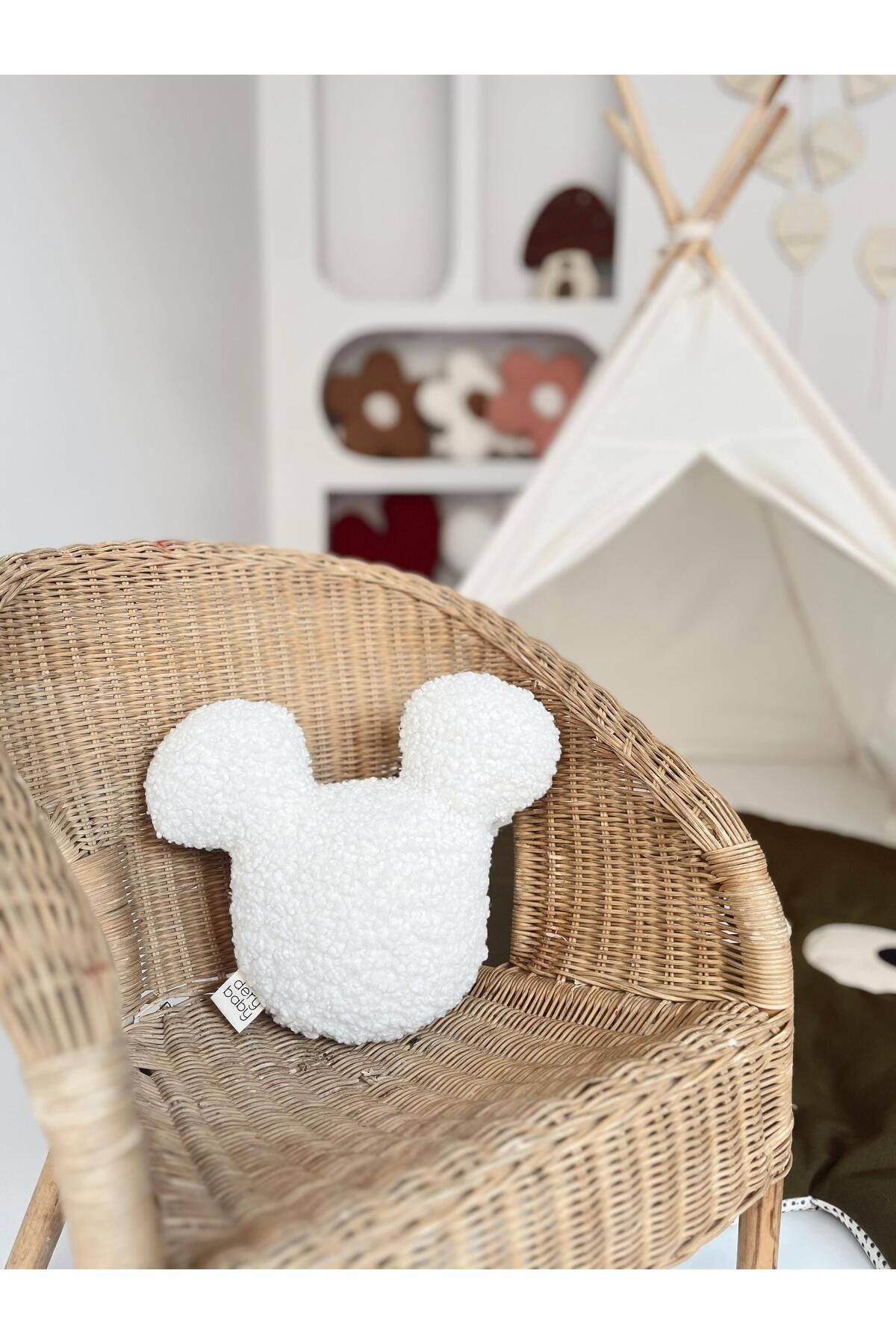 DERY BABY Beyaz Souris Teddy Yastık