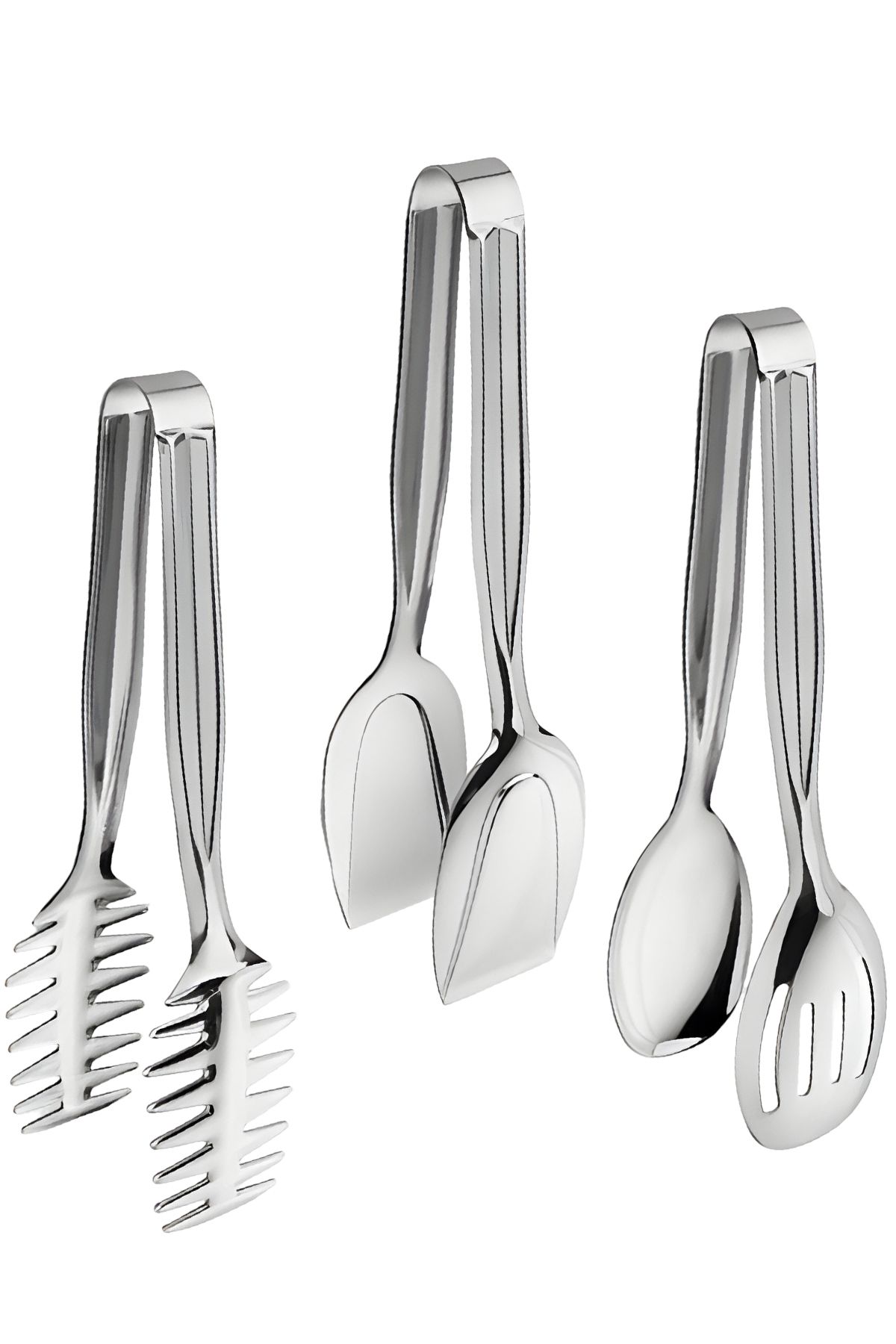 Selenica Çok Amaçlı Servis Maşa Seti 3'lü 24 cm - Pasta, Salata, Makarna ve Izgara Sunum Maşası
