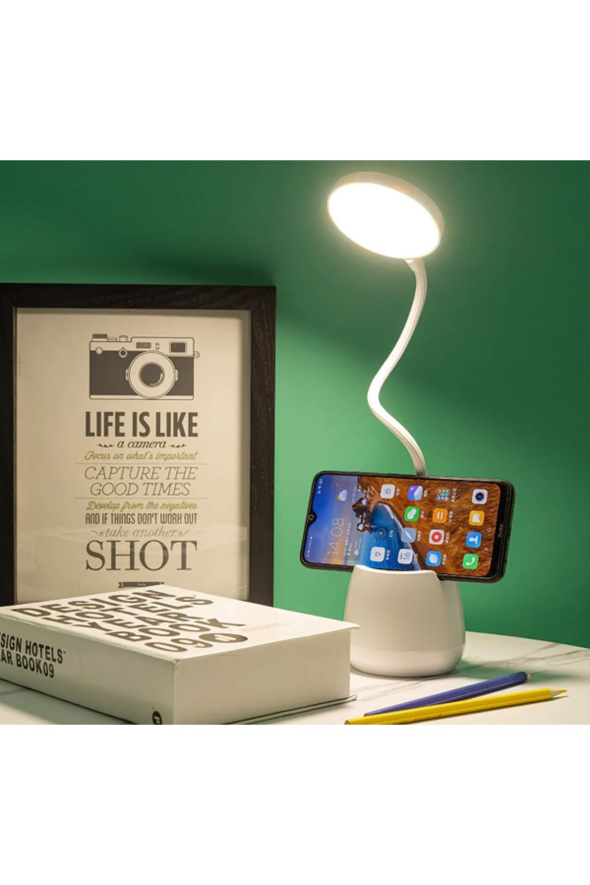 D&M Life Collection 3 Modlu Kıvrımlı Bükülebilir Kalemlikli Masa Lambası