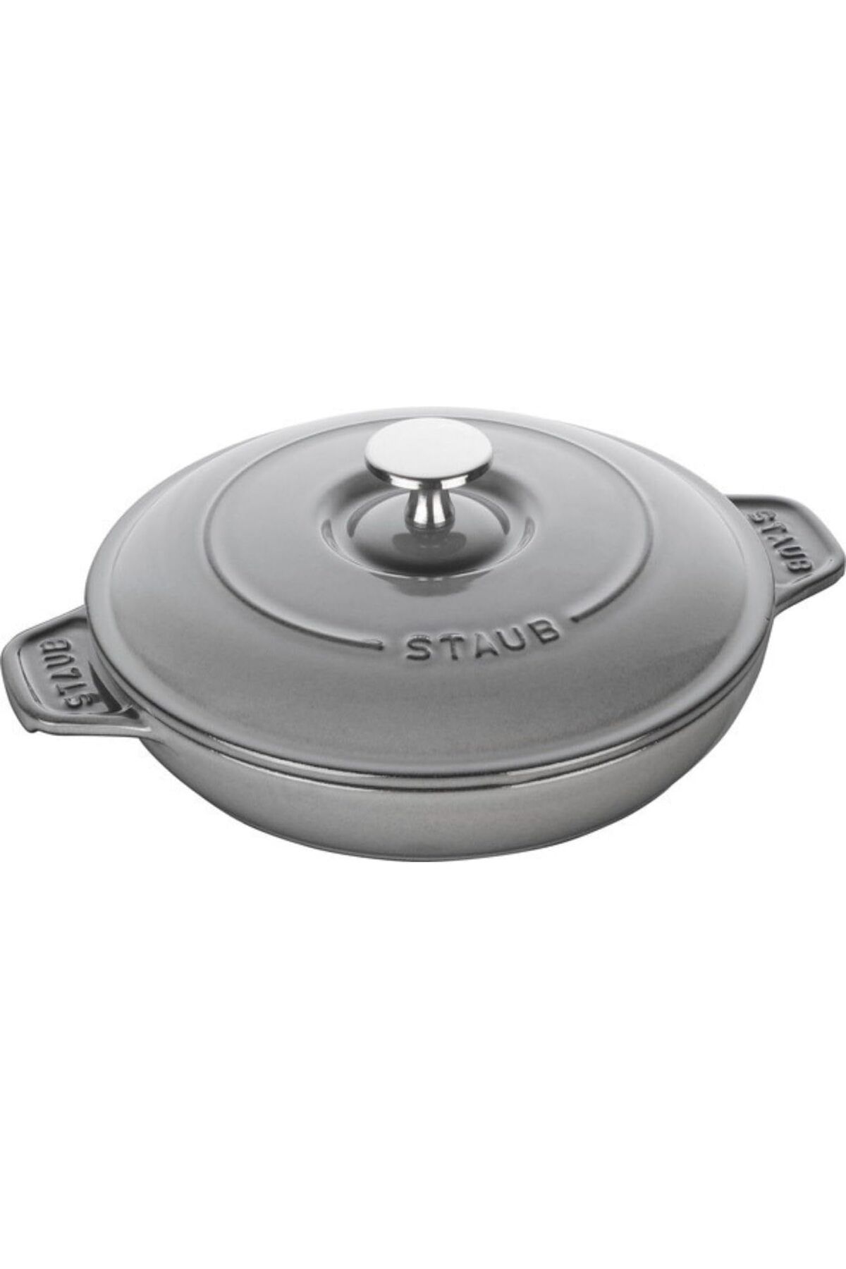 yenibagshop La Cocotte Kapaklı Döküm Servis Tabağı, Gri