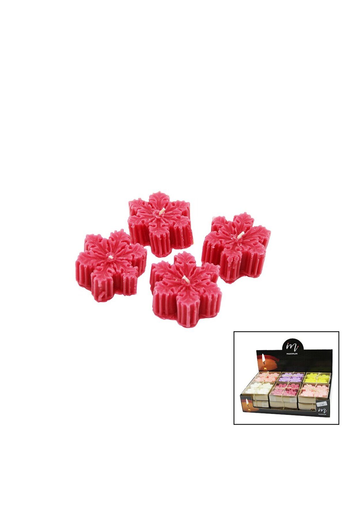 Findit 4PCS - KAR TANESİ RENKLİ KOKULU MUM (2818)