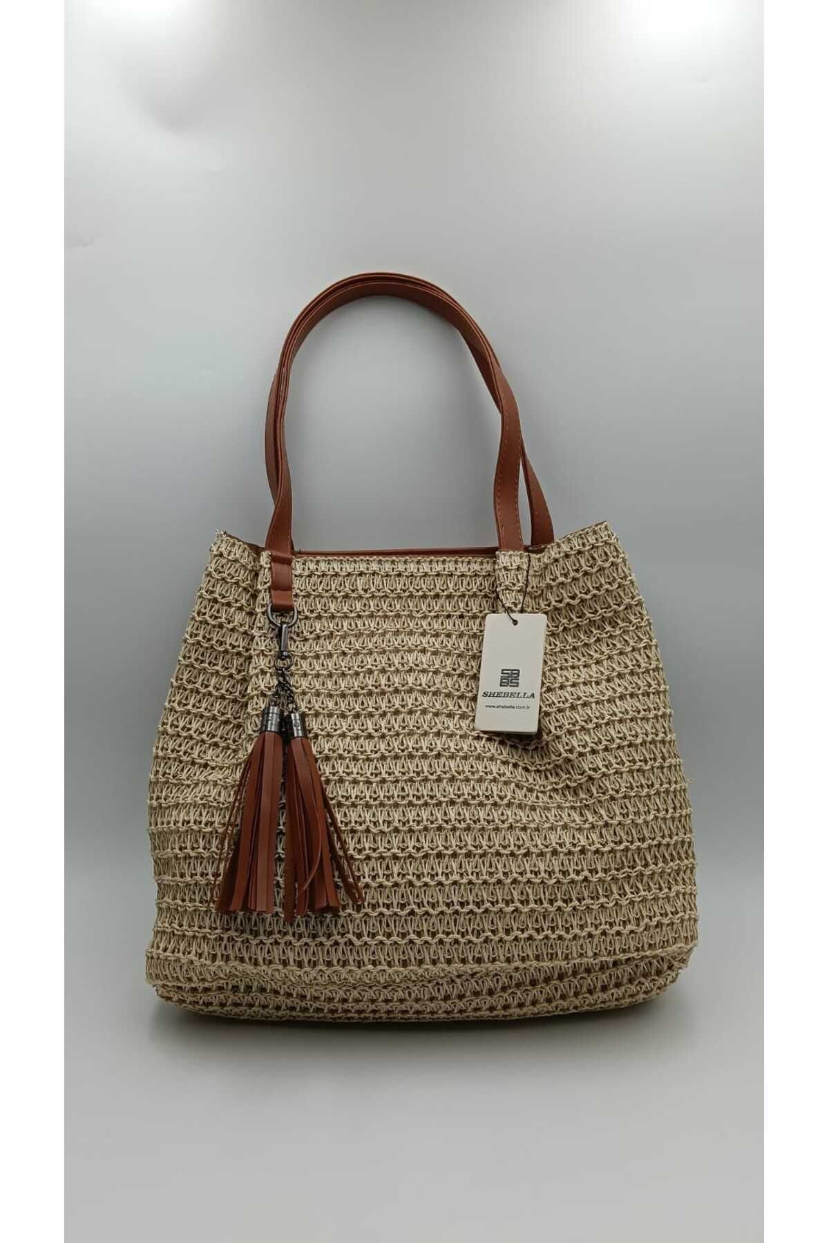 SheBella Bags & Shoes Kadın Hasır Model Omuz Çantası
