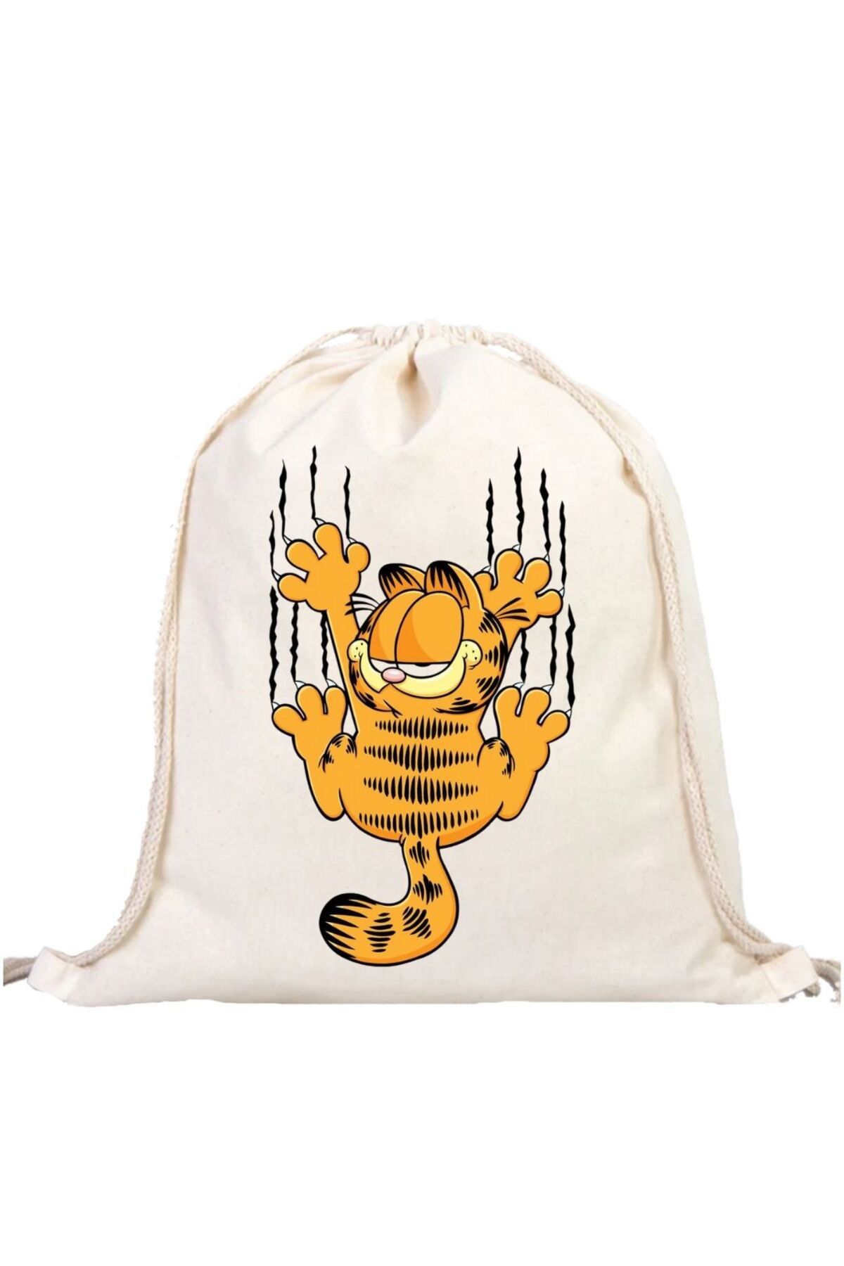 ÇANTA Renkli Macera Garfield - Çizgi Film Garfield Desenli Büzgülü Çanta