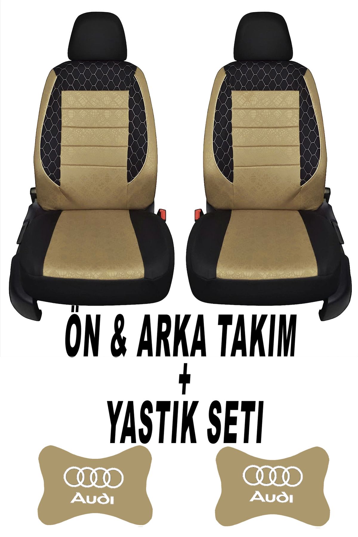 1araba1ev Oto Koltuk Kılıfı Audi Ön Arka Takım + 2 Adet Boyun Yastığı Seti