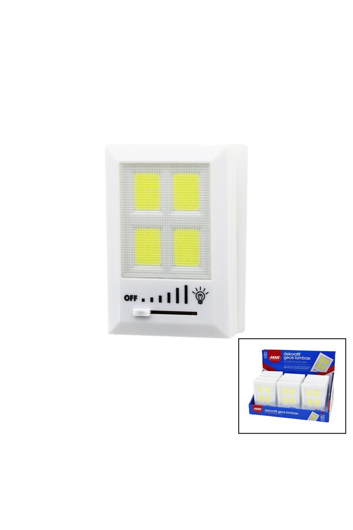 Findit 4 COB LEDLİ PİLLİ DEKORATİF GECE LAMBASI IŞIK AYARI 7.5X11.4X2CM3İN1 MONTAJ=MIKNATIS-VİDA-CIRT YPŞ.
