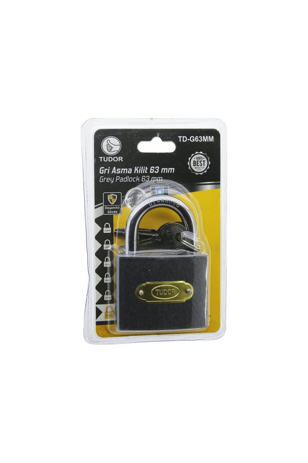 Findit TUDOR TD-G63MM VAKUMLU 63MM - GRİ KISA KANCALI ASMA KİLİT (2818)