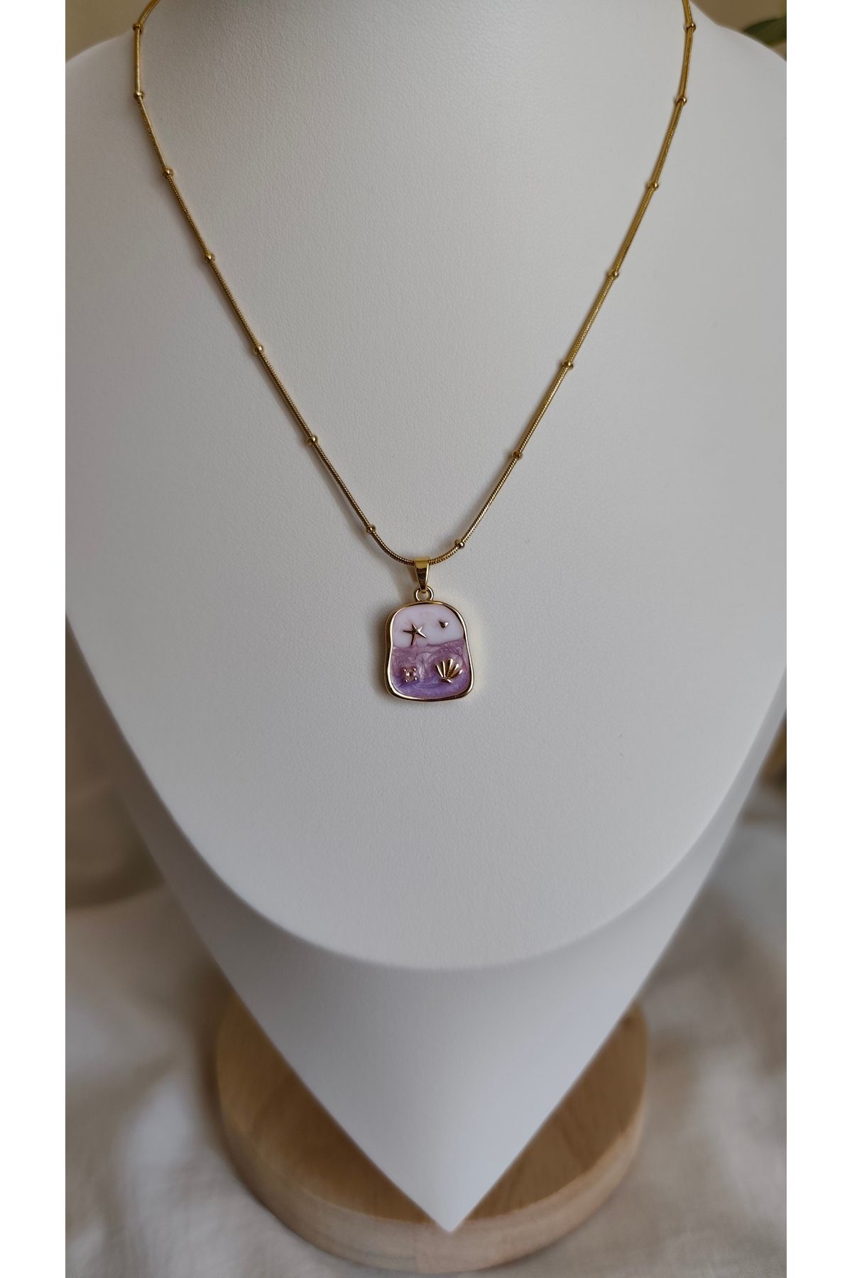 miyesa stainless steel çelik viola kolye