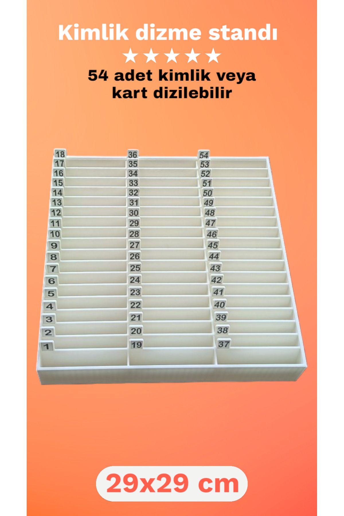Pleksi Sepeti Kimlik dizme standı 54'lük