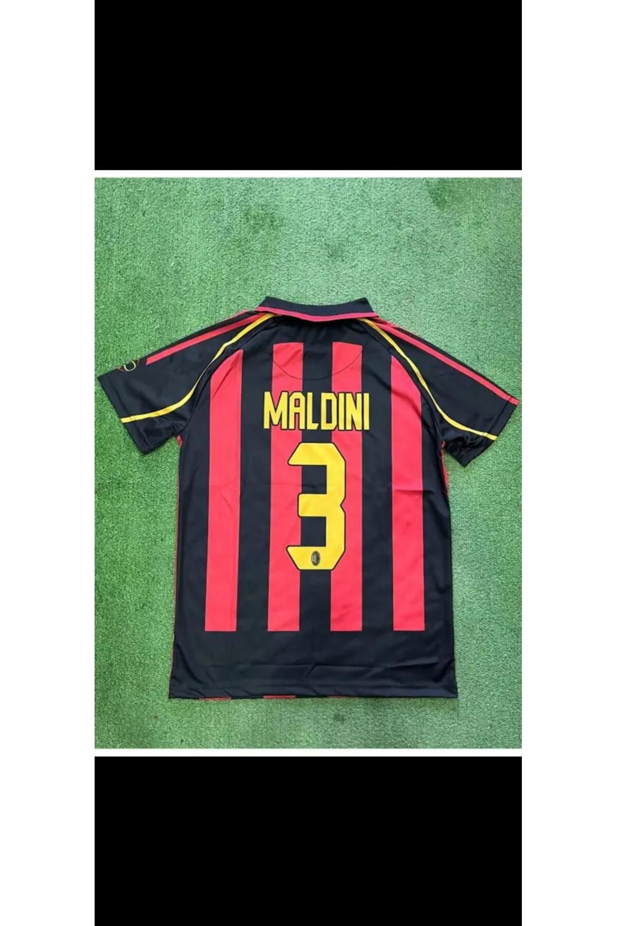 Atlas EFSANE MİLAN NOSTALJİ MALDINI SİYAH YETİŞKİN FUTBOL FORMASI