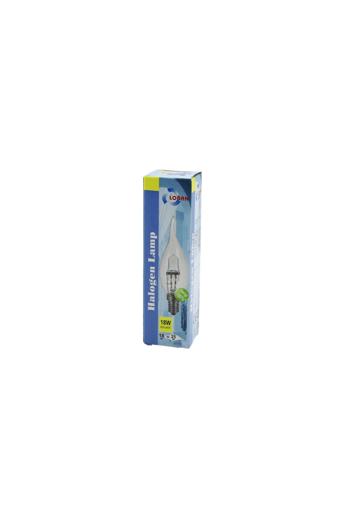 Findit LOBAN HALOGEN LAMP HALOJEN 18W=25W E14 ŞEFFAF - KIVRIK SARI RENK MUM AMPUL 205 LUMEN (281