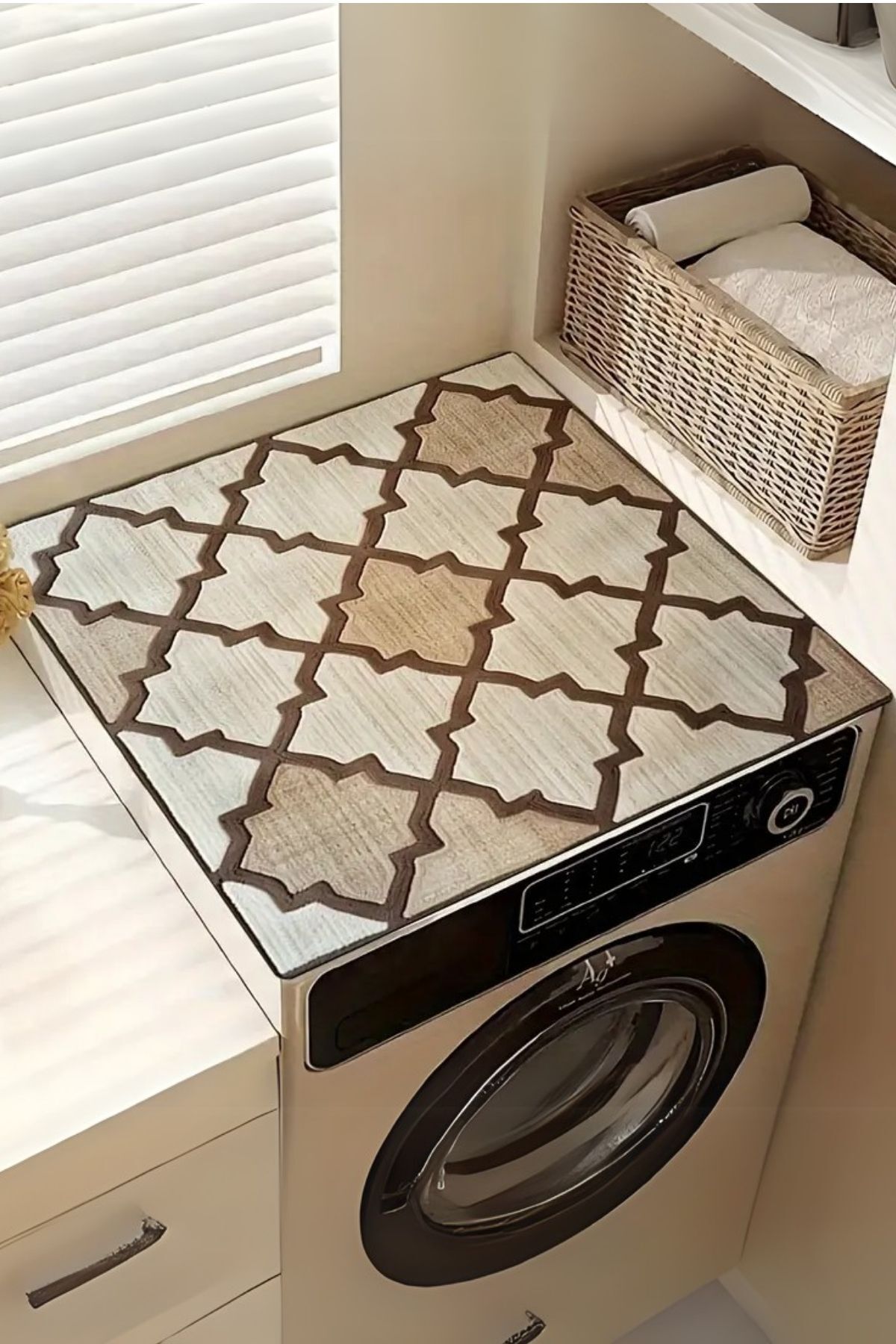 Getcarpet Çamaşır Makinesi Kurutma Makinesi Örtüsü Koruma Pedi Sıvı Geçirmez Matı Kaymaz Yıkanabilir
