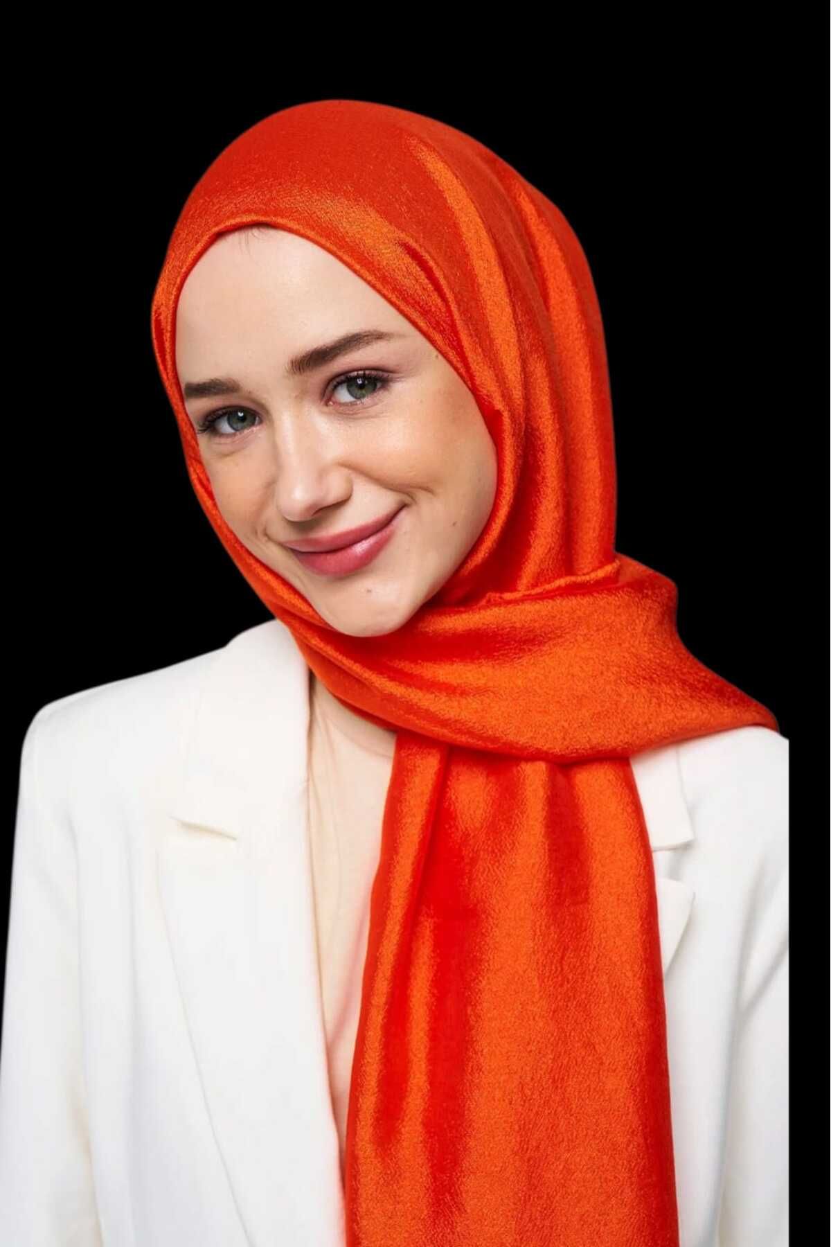 Freeista Turuncu Abiye Şal Parlak 2506663407