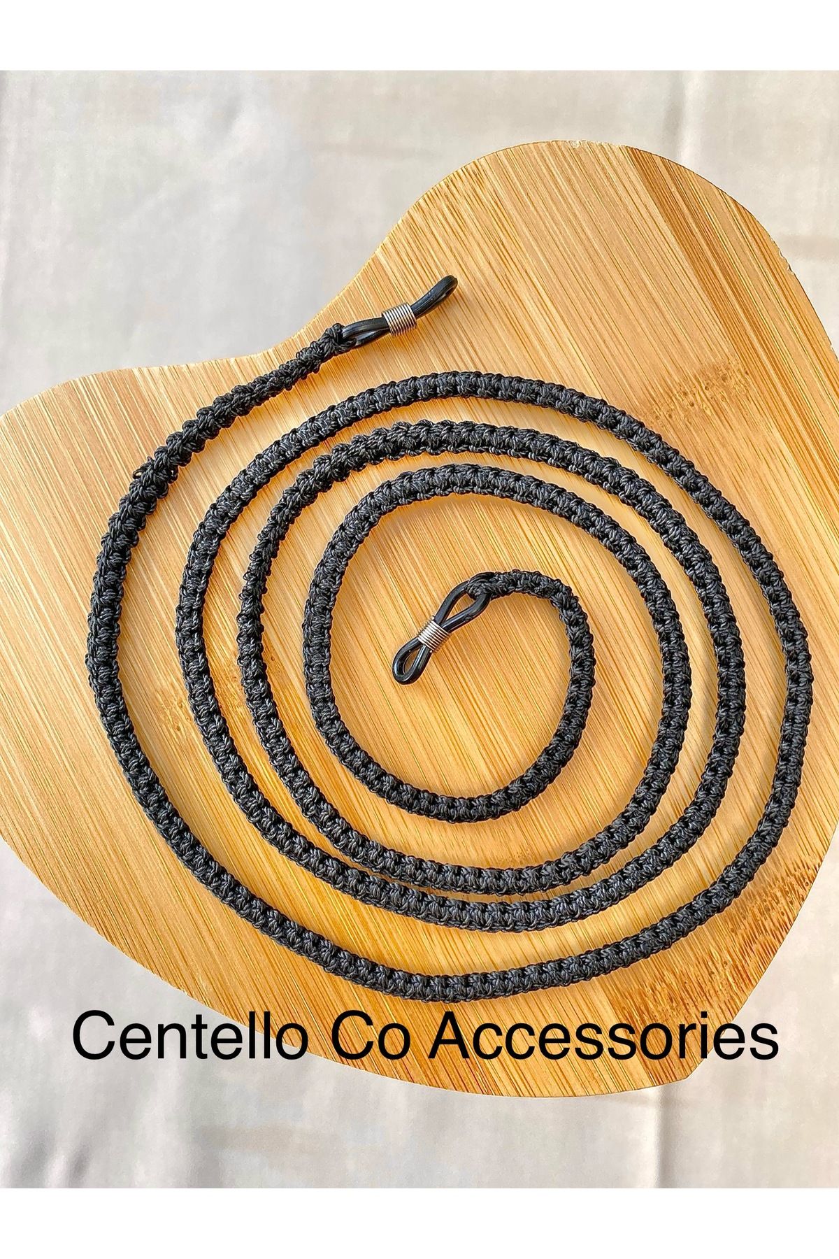 Centello Co Accessories Gözlük Zinciri Gözlük İpi Gözlük Aksesuarı Handmade Unisex Siyah Gözlük Aksesuarı