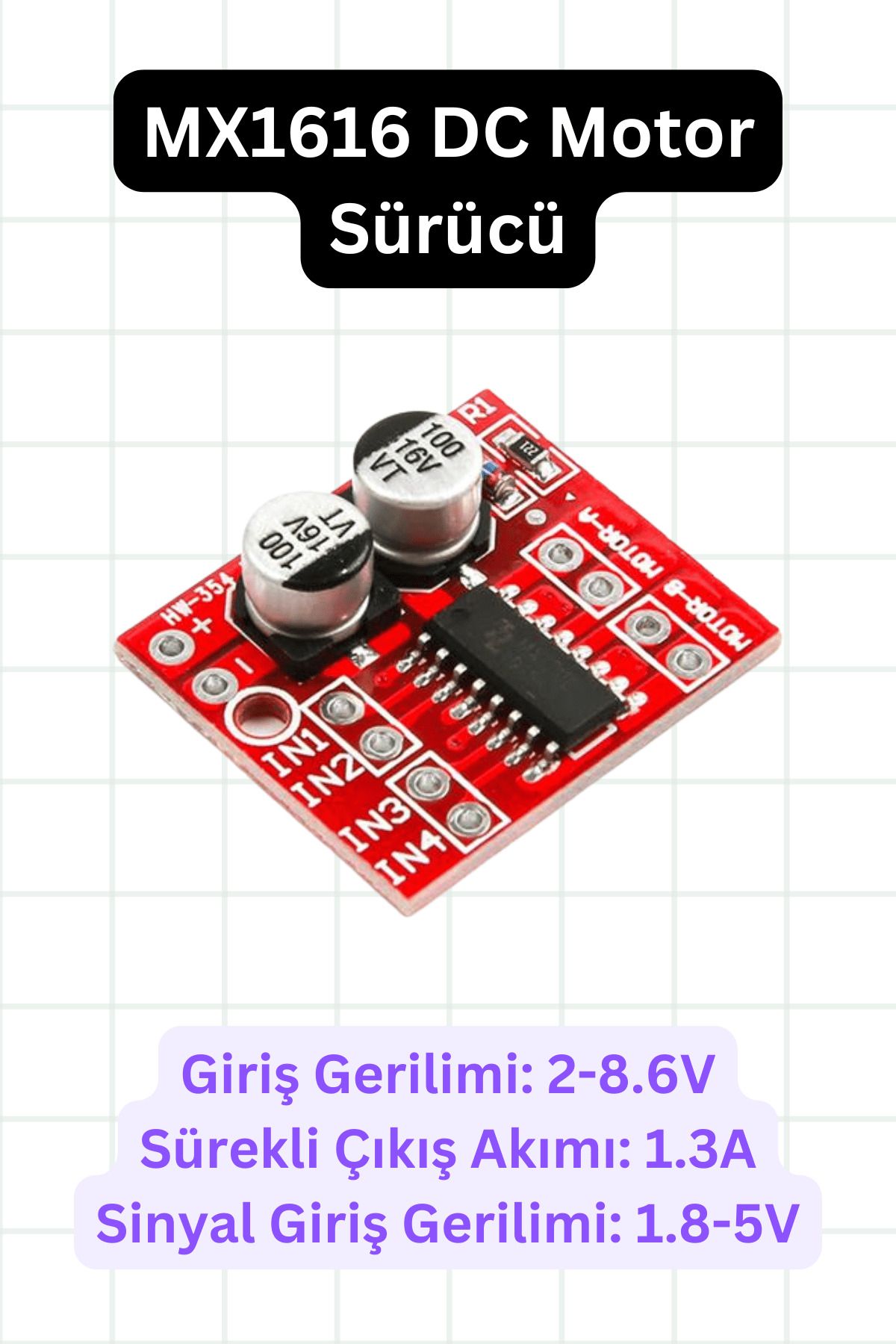 elektrik MX1616 DC Motor Sürücü Modülü
