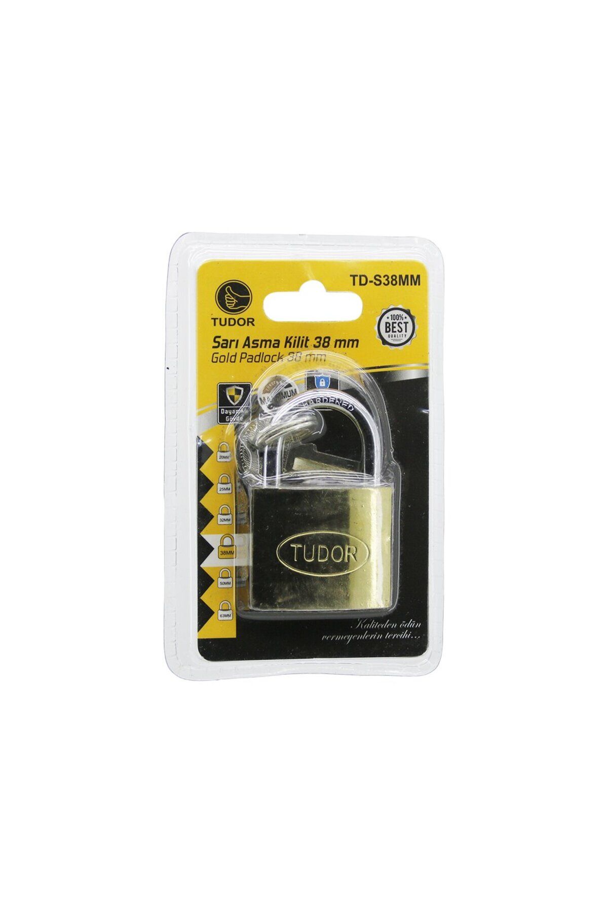 KutuluStore TUDOR TD-S38MM VAKUMLU 38MM - SARI KISA KANCALI ASMA KİLİT (5168)