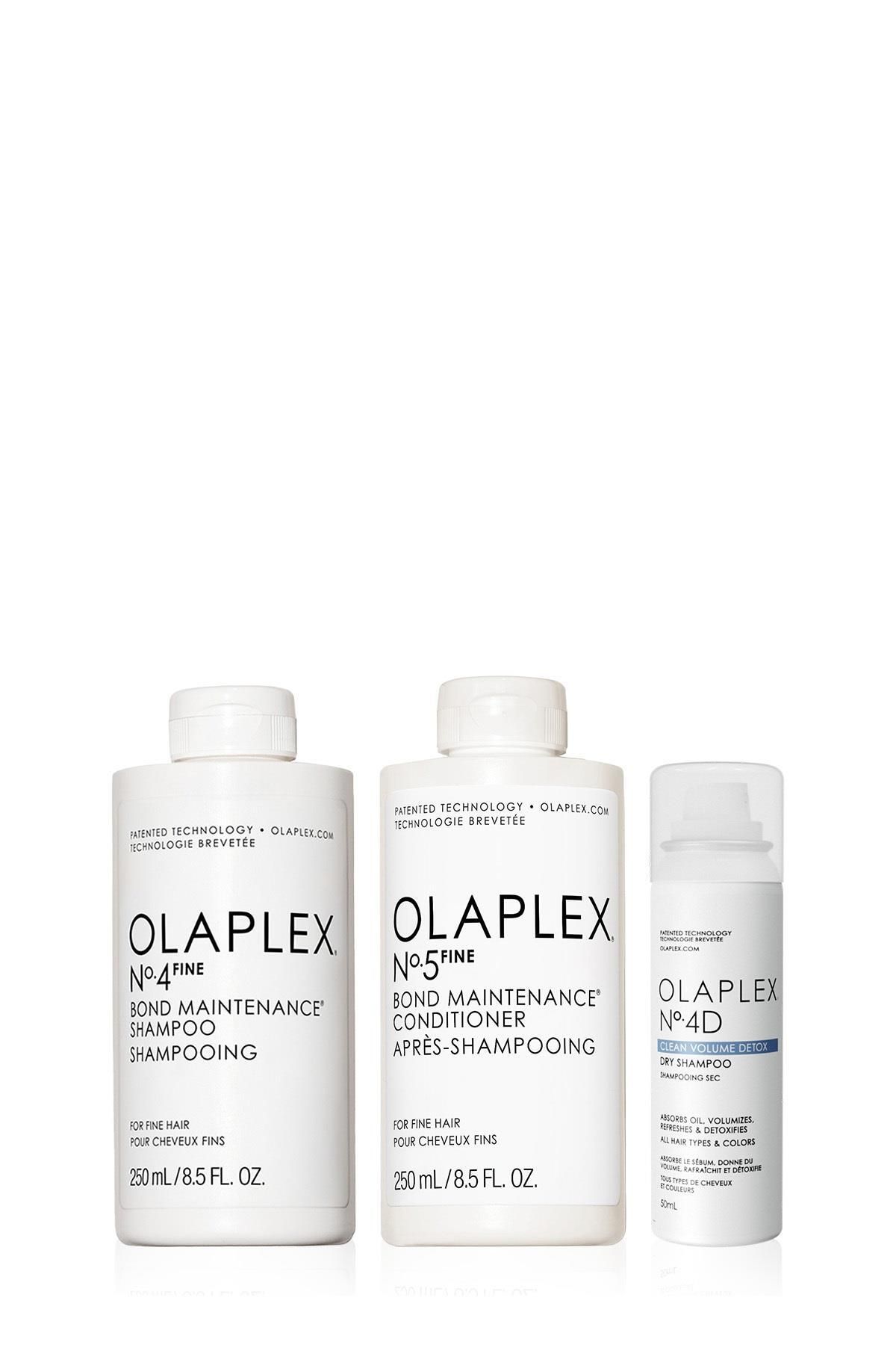 Olaplex Daily Detox Trio Set - İnce Telli Saçlar İçin Bağ Güçlendirici Şampuan, Saç Kremi & Kuru Şampuan Set