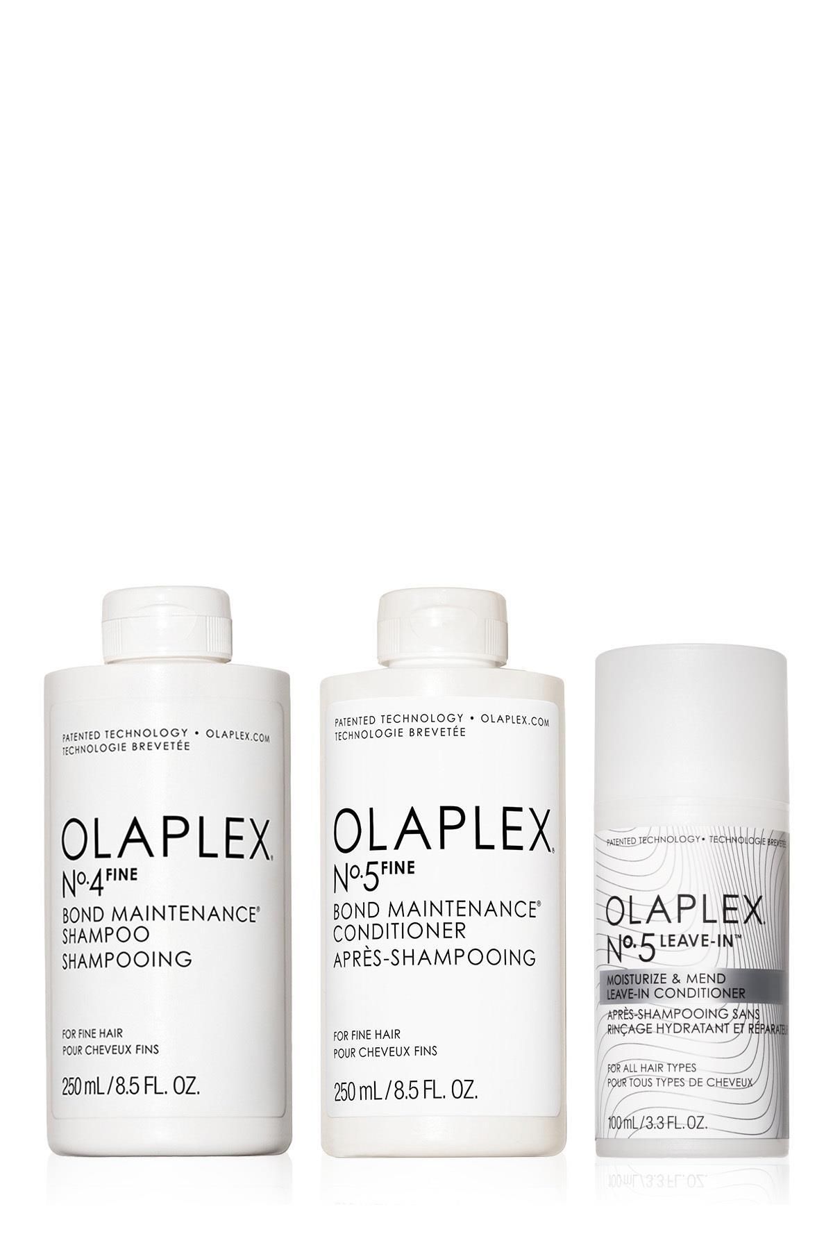 Olaplex HydraFine Set - İnce Telli Saçlar İçin Bağ Güçlendirici Şampuan, Saç Kremi & Durulanmayan Saç Kremi