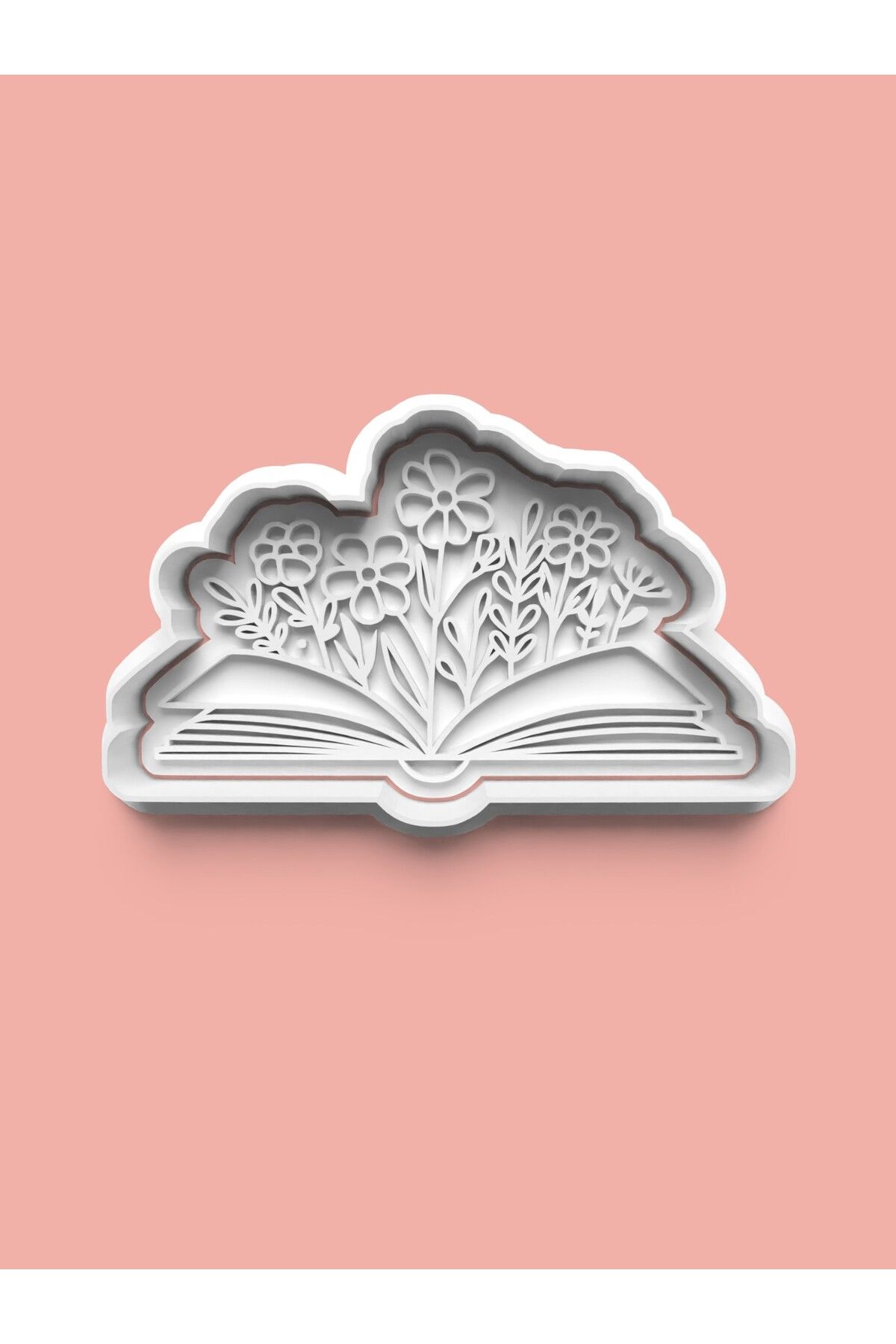 AKTASTORE Kitap Temalı Çiçek Figürü Kurabiye Kalıbı Ve Şeker Hamuru Kalıbı