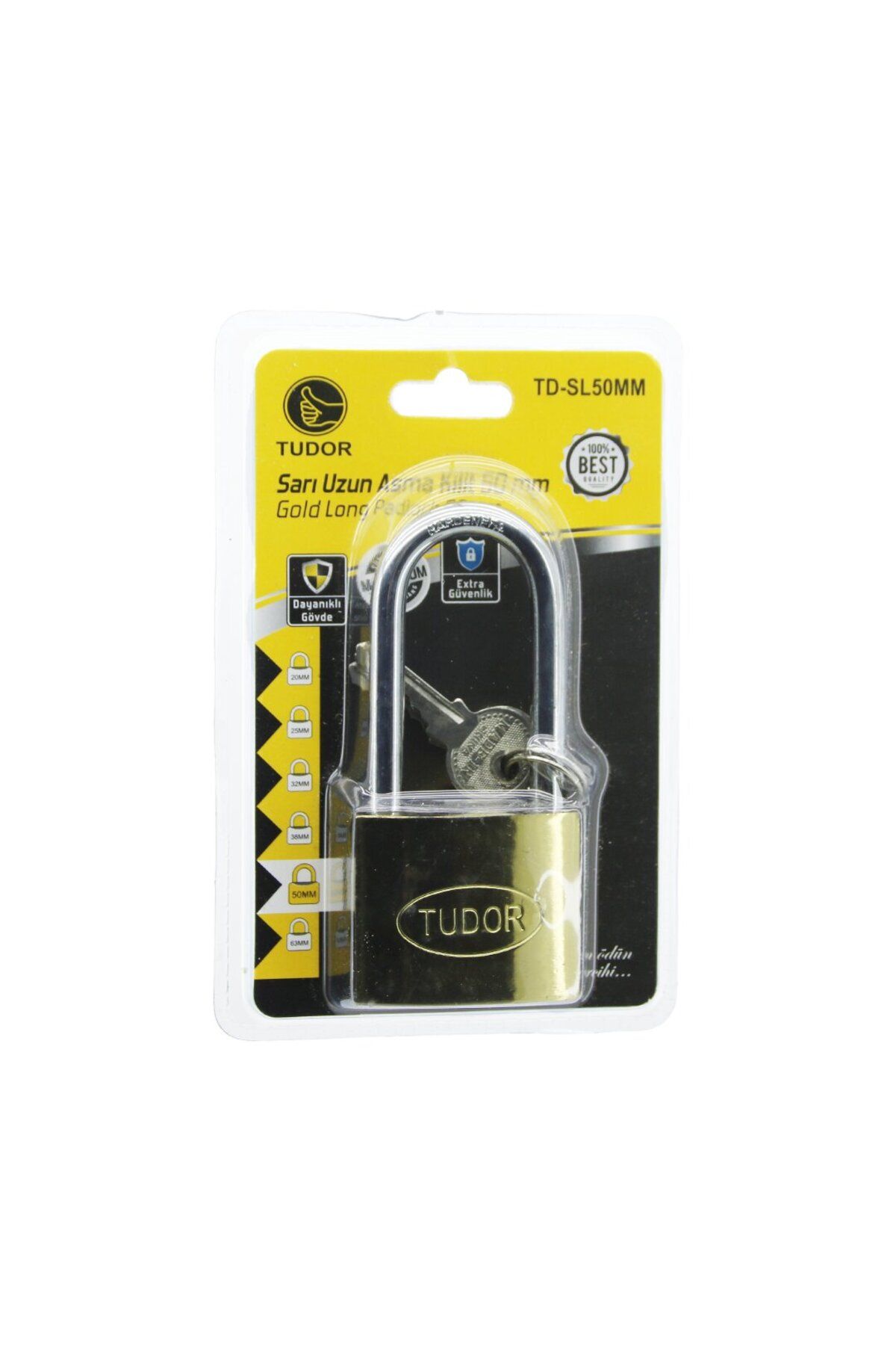 İklimStore TUDOR TD-SL50MM VAKUMLU 50MM - SARI UZUN KANCALI ASMA KİLİT (5131)