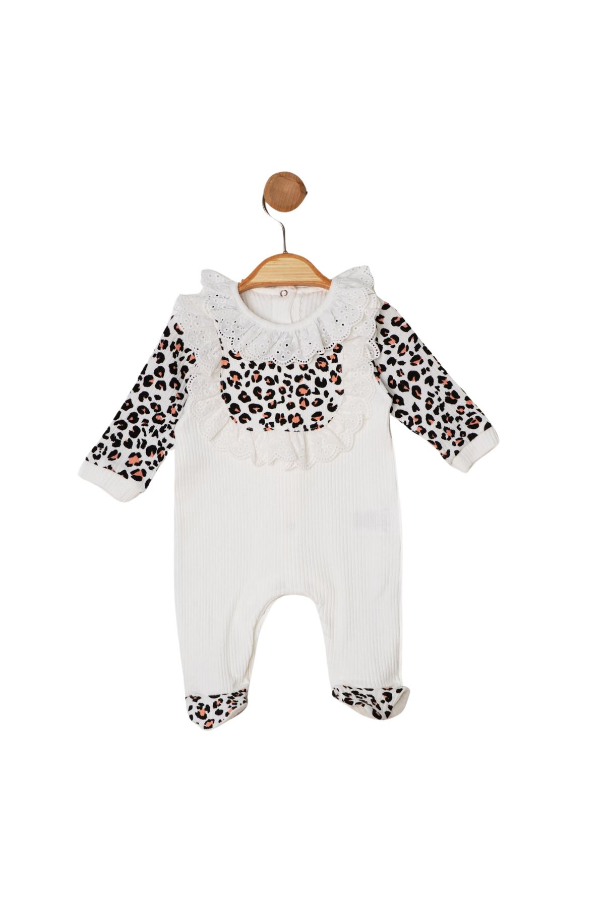 colbi baby Leopar Desenli Patikli Bebek Tulum