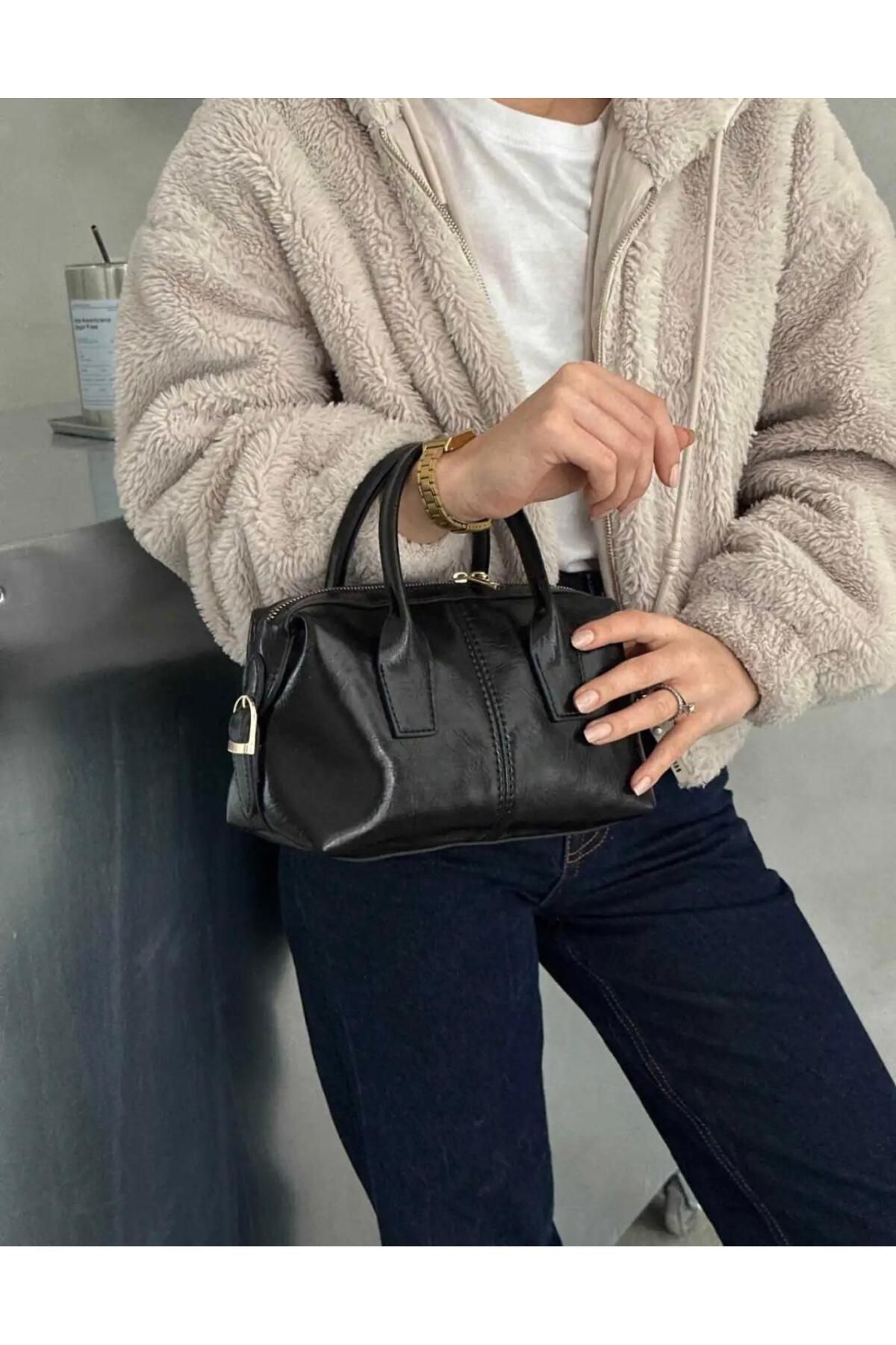 LİSBOND ELEGANCE Lisbond Elegance Siyah Jennie Model Deri Kadın El Ve Omuz Çantası