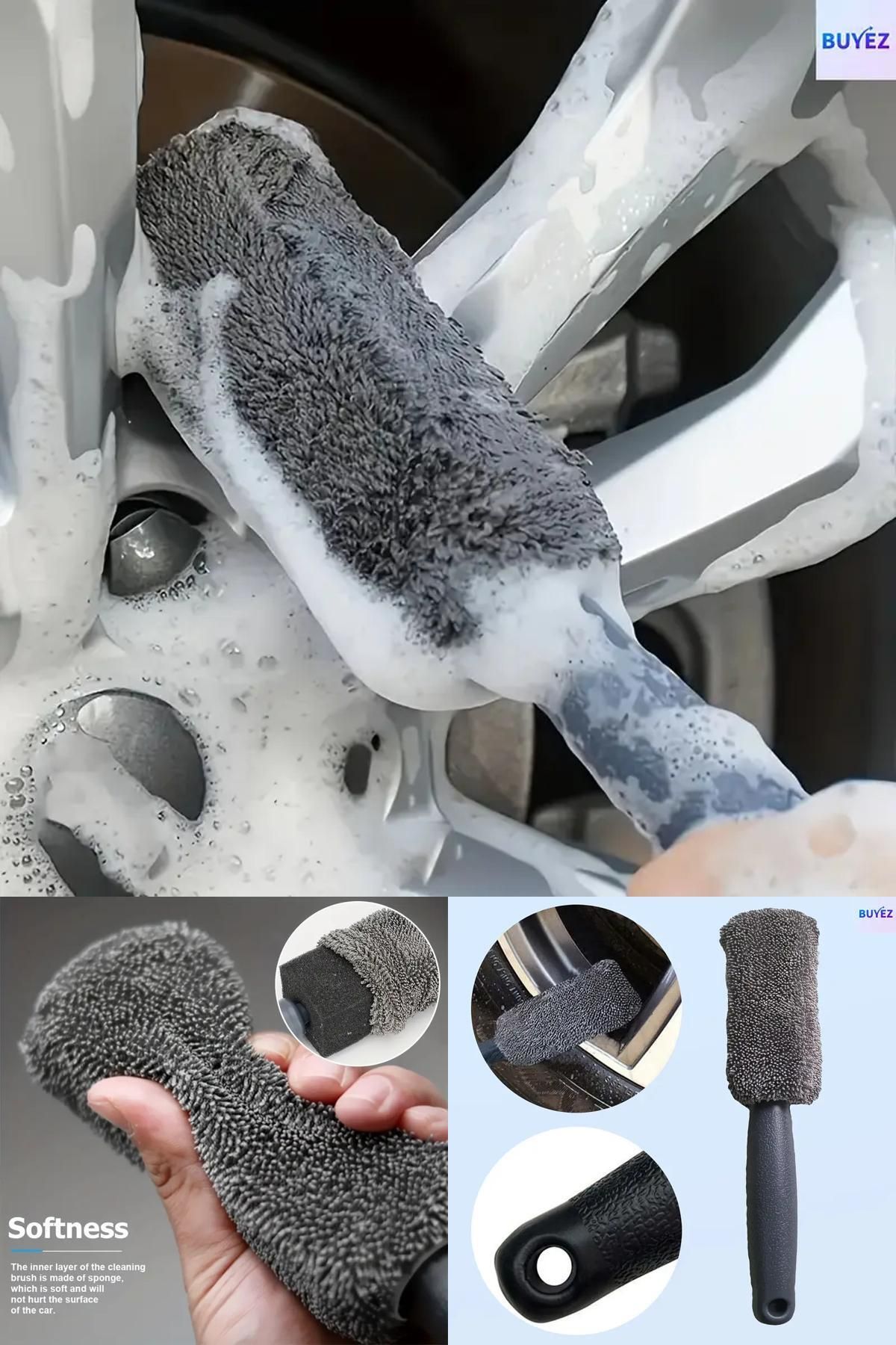 Midday Mikrofiber Jant Temizleme Fırçası – Çizmeden Derinlemesine Temizlik, Kolayca Aracınız Parlasın!