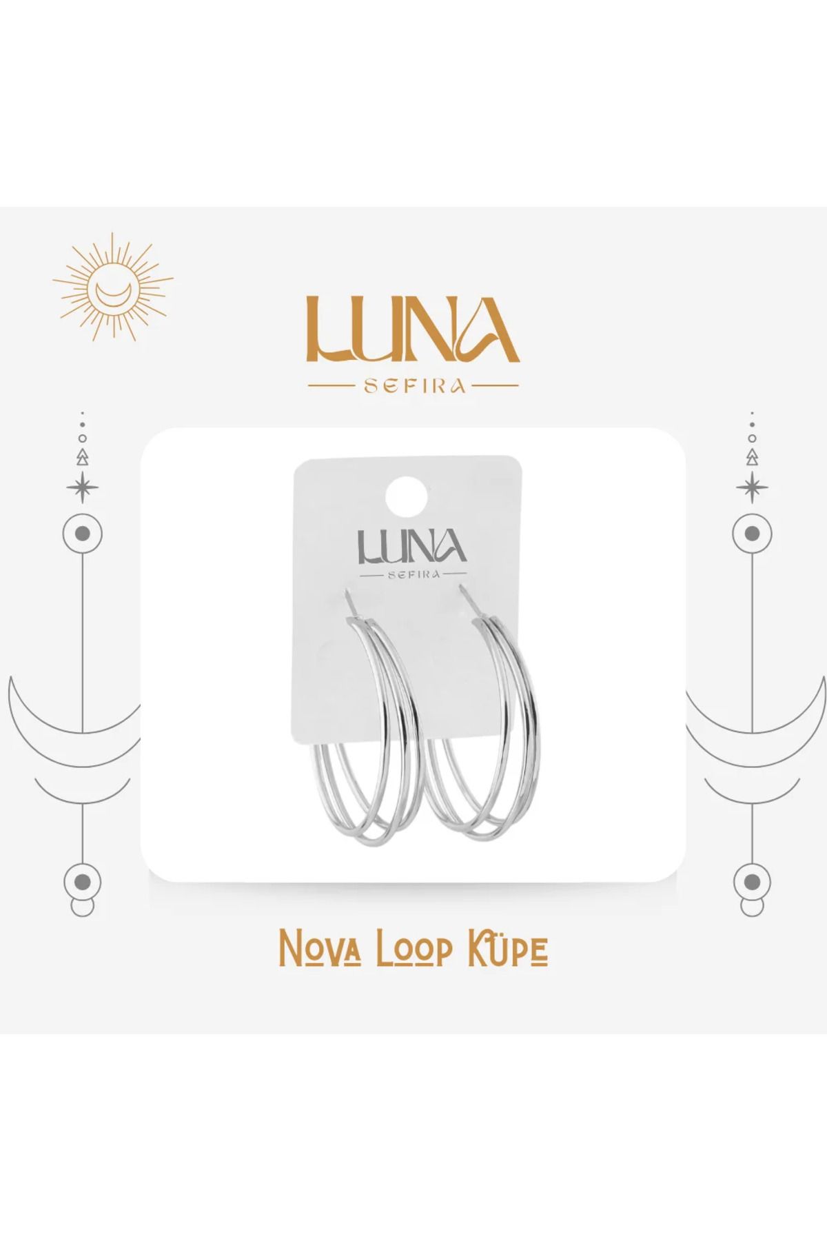 Luna Sefira Nova Loop Küpe Silver